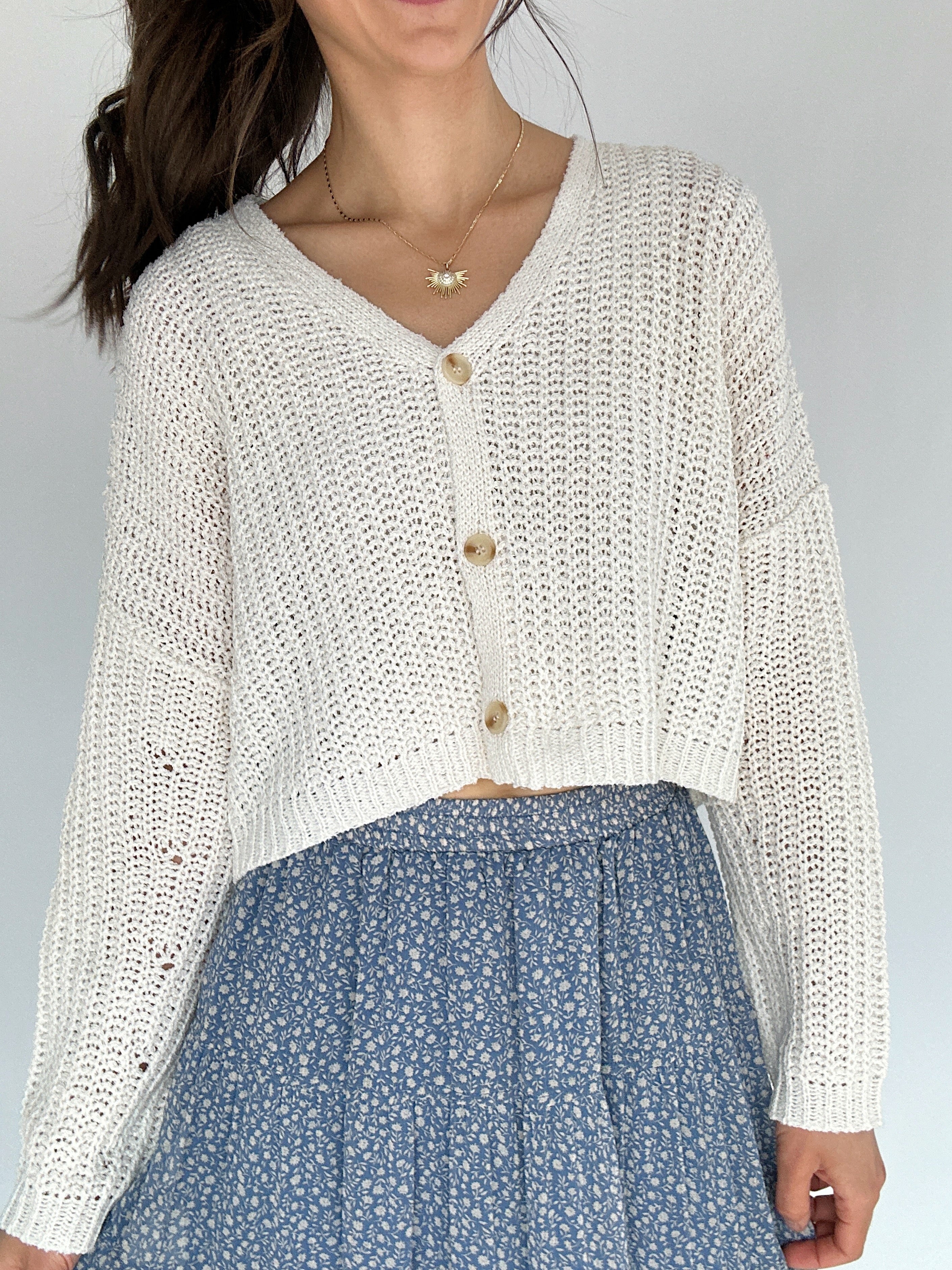 Open Book Cropped Cardigan Back Front