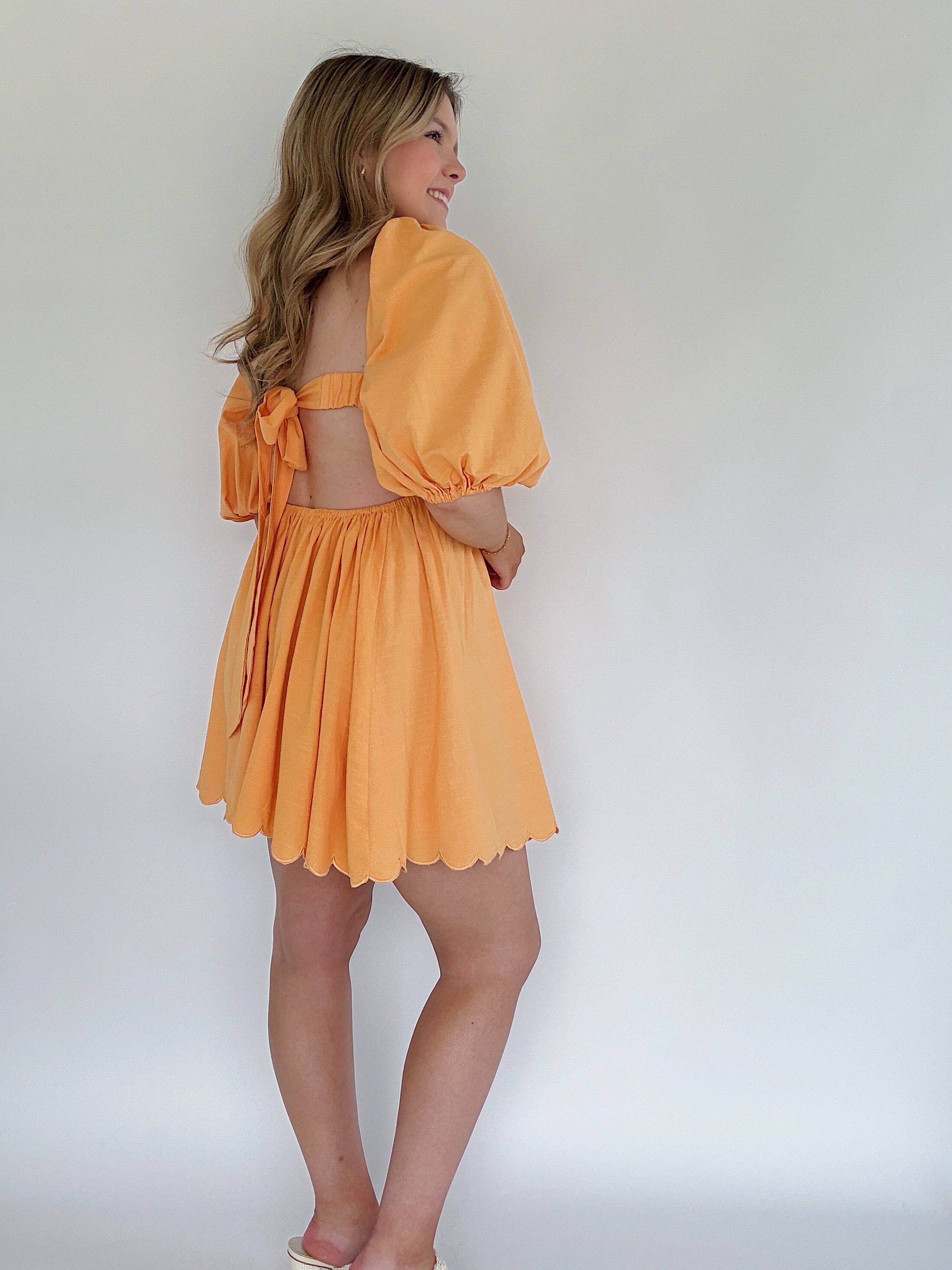 Orange Blossom Mini Dress Back Side
