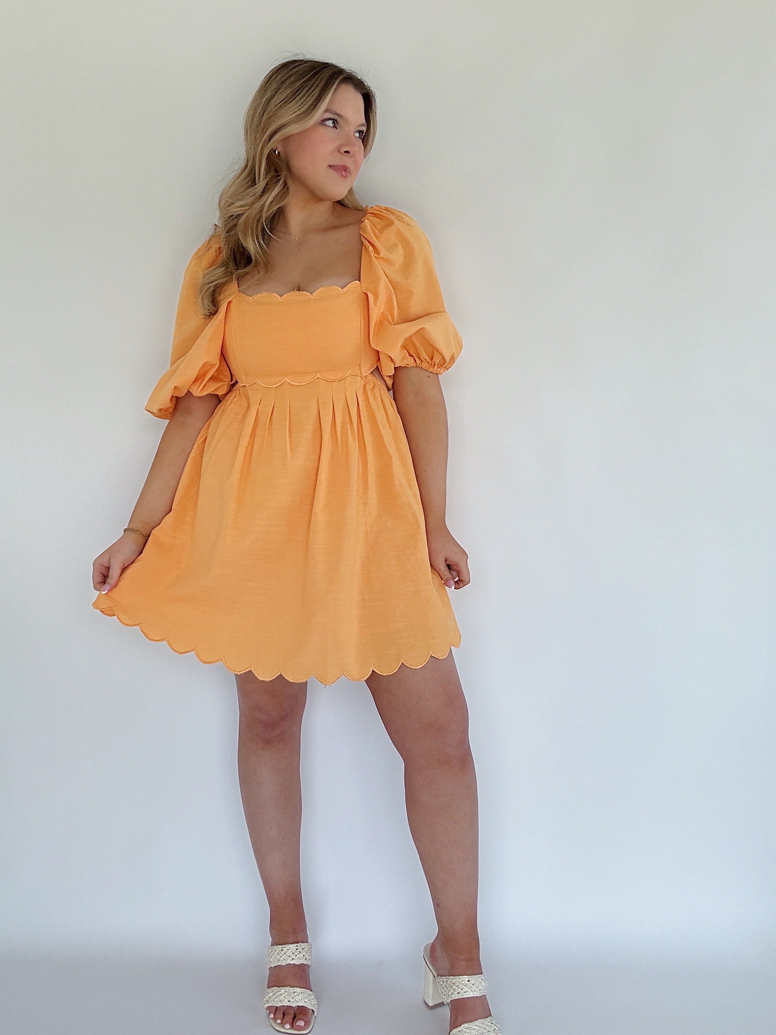 Orange Blossom Mini Dress With Heels
