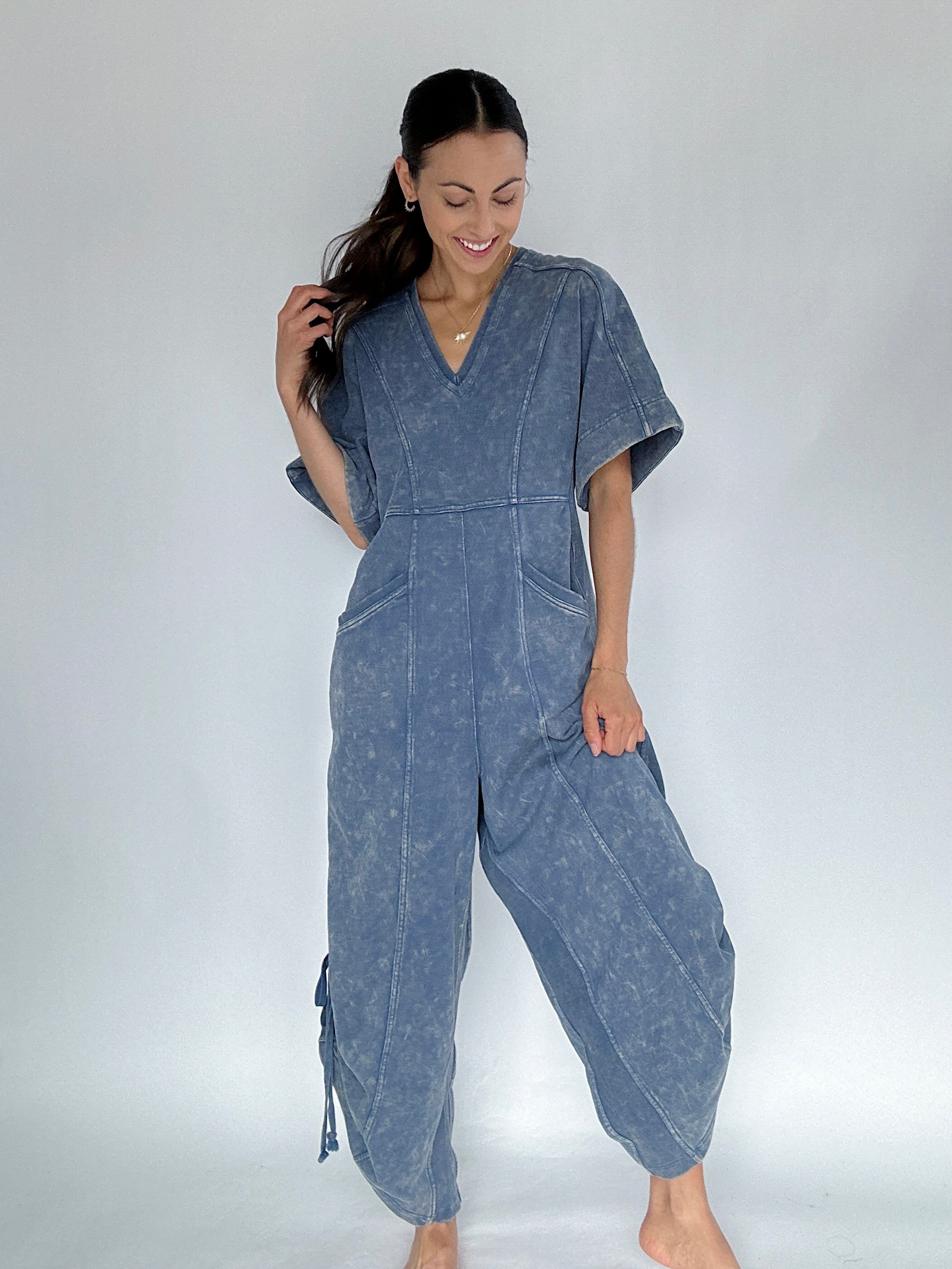 Outbound Jumpsuit Front with legs cinched