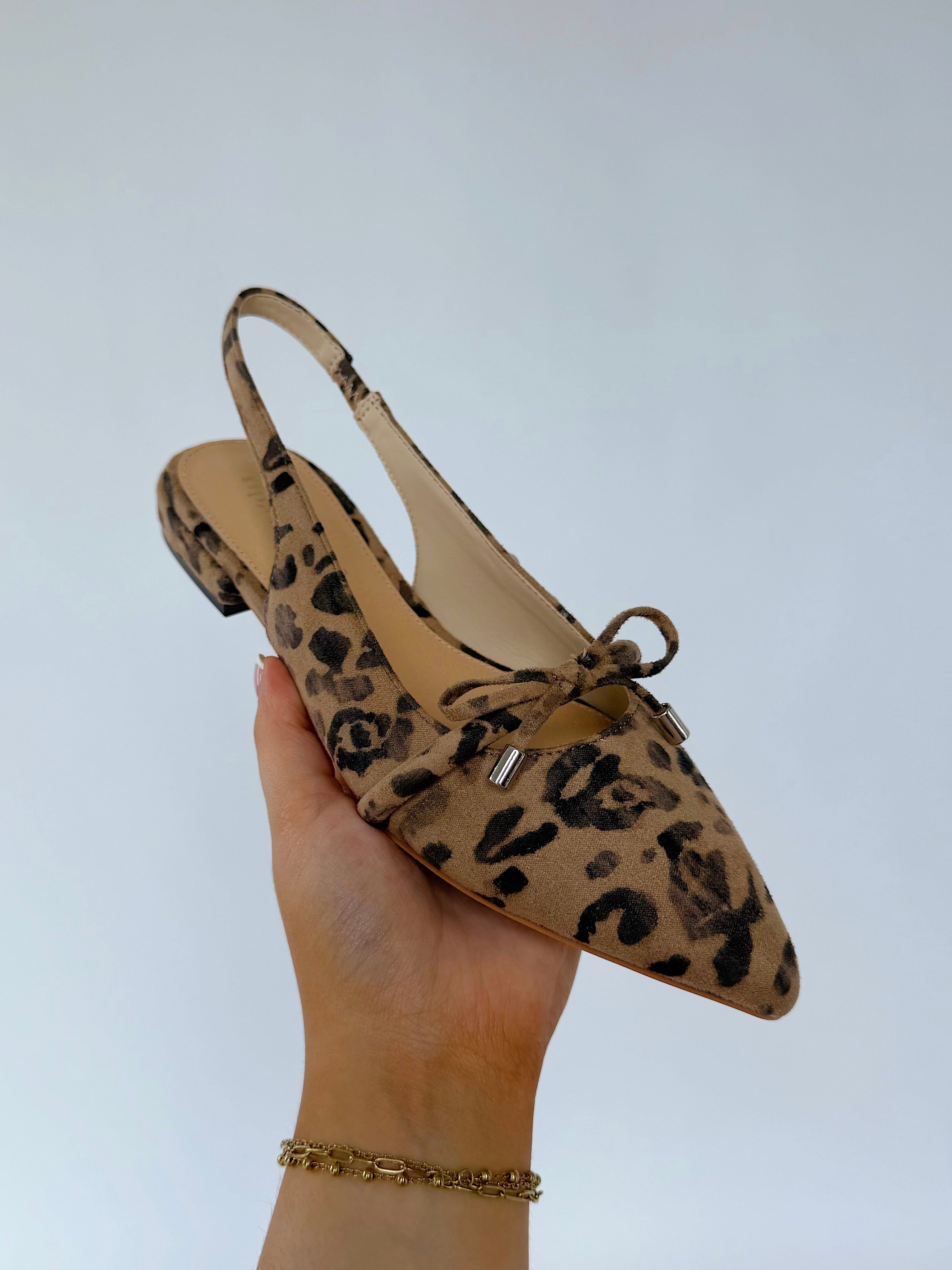 Pardina Leopard Slingback Angled