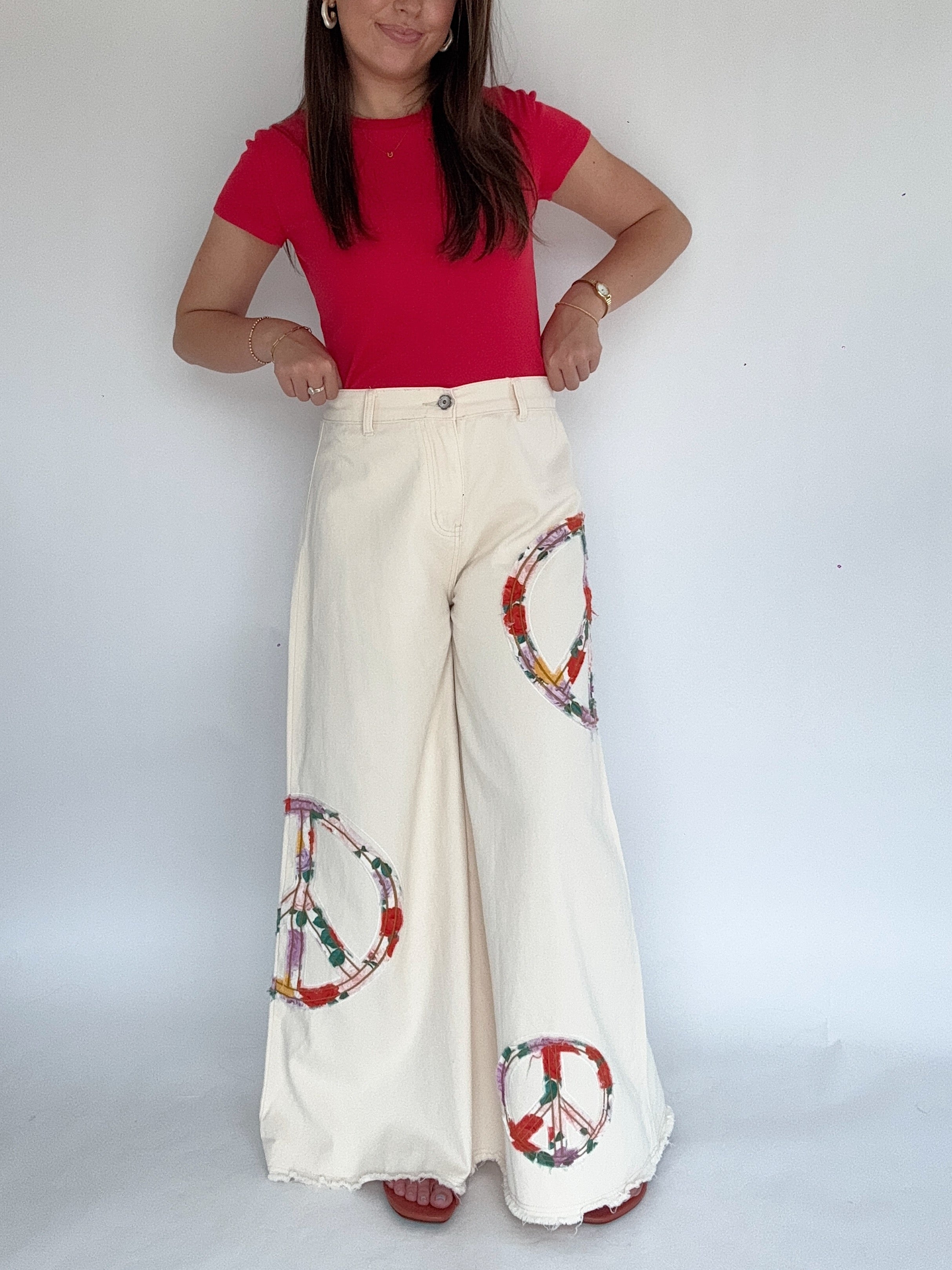 Peace With You Wide Leg Pants Front