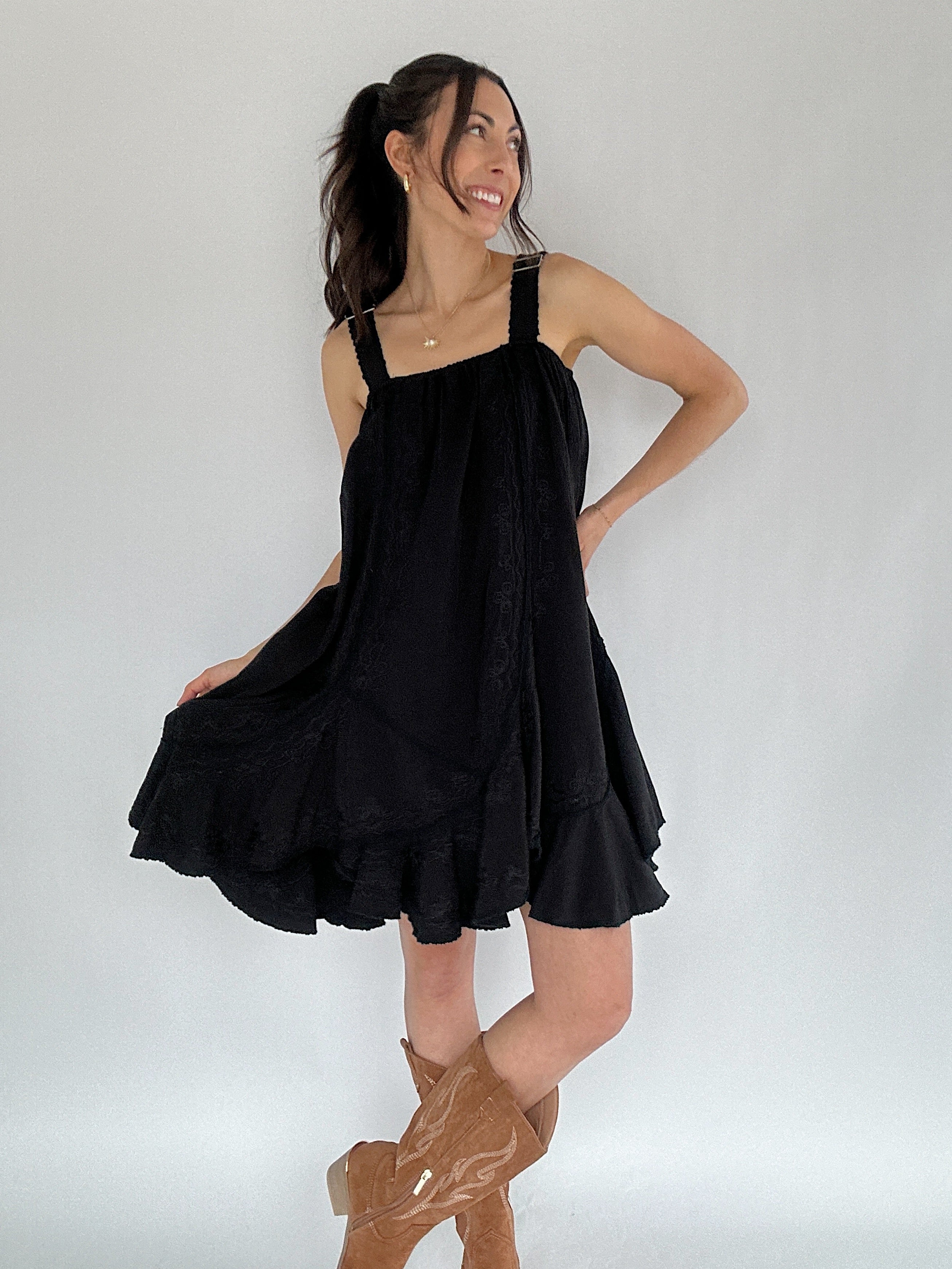 Picture Of You Black Mini Dress Front