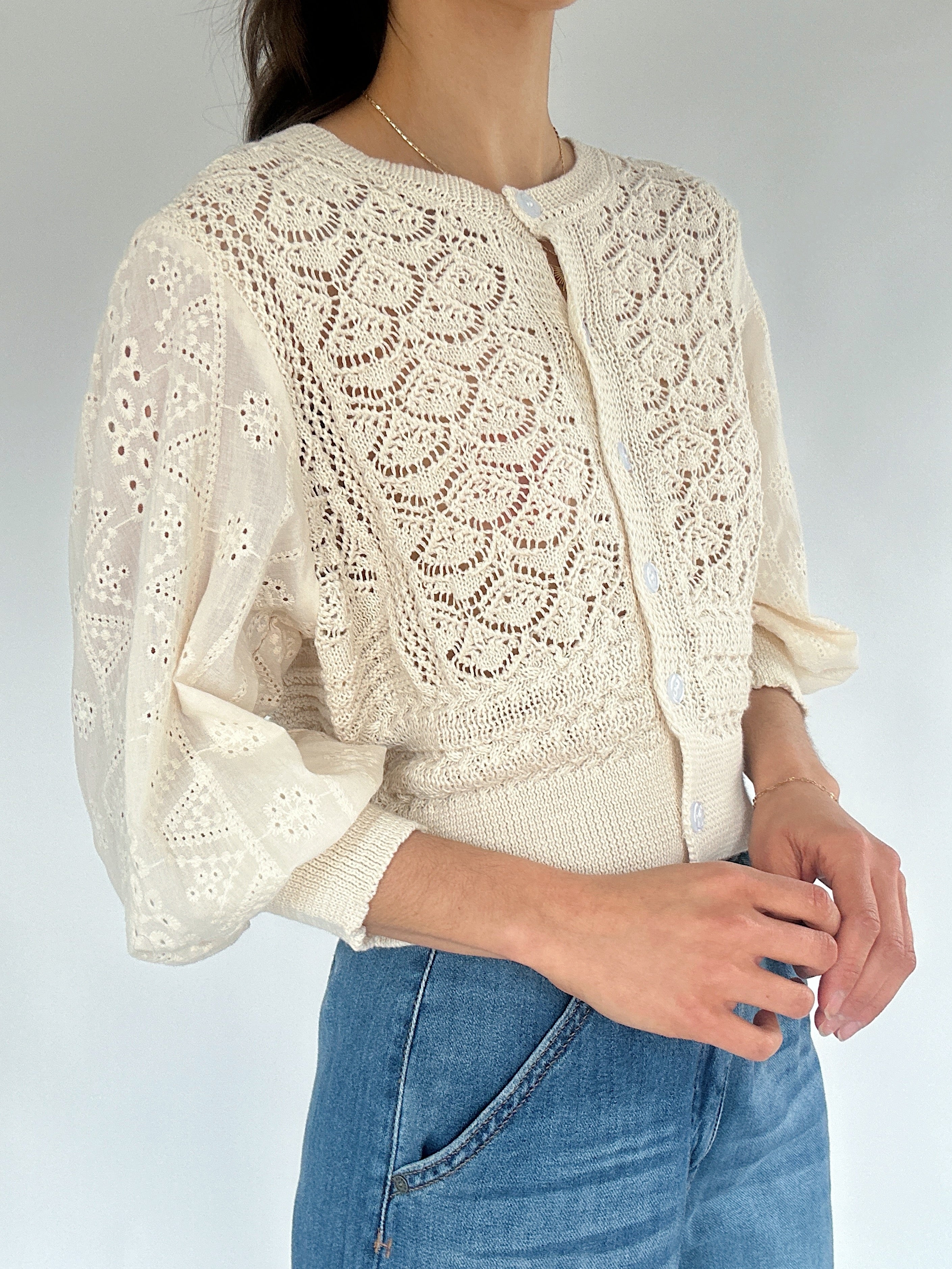 Poetry Cardigan Top Sleeve Detail