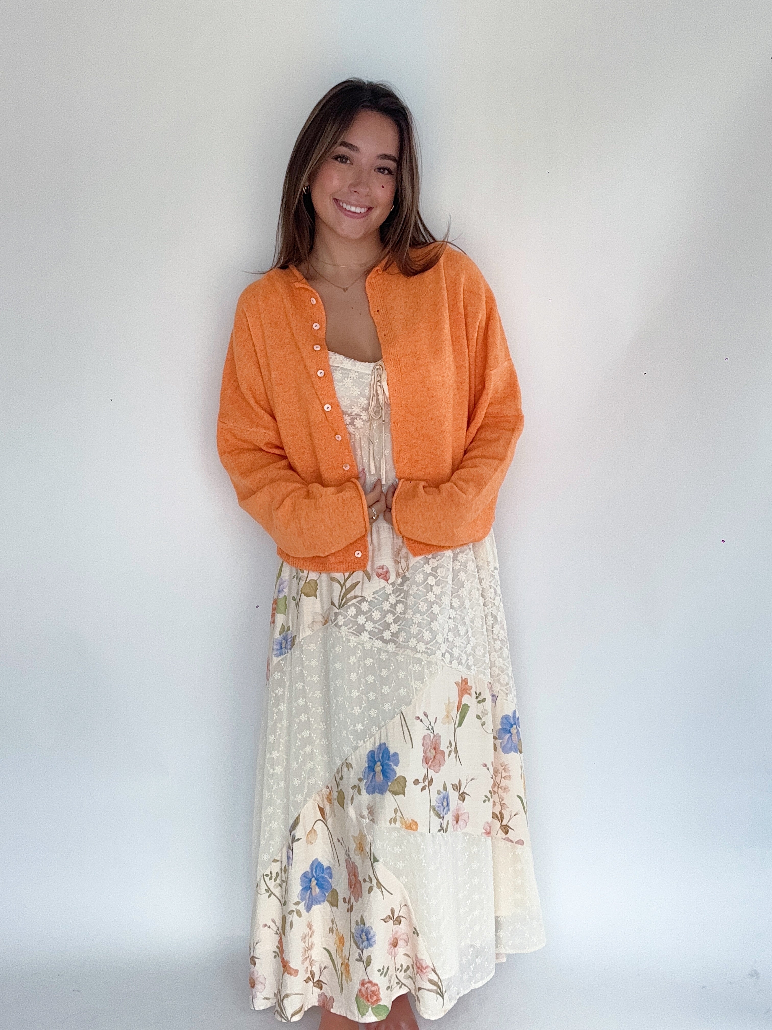 Presley Cardigan Orange Front