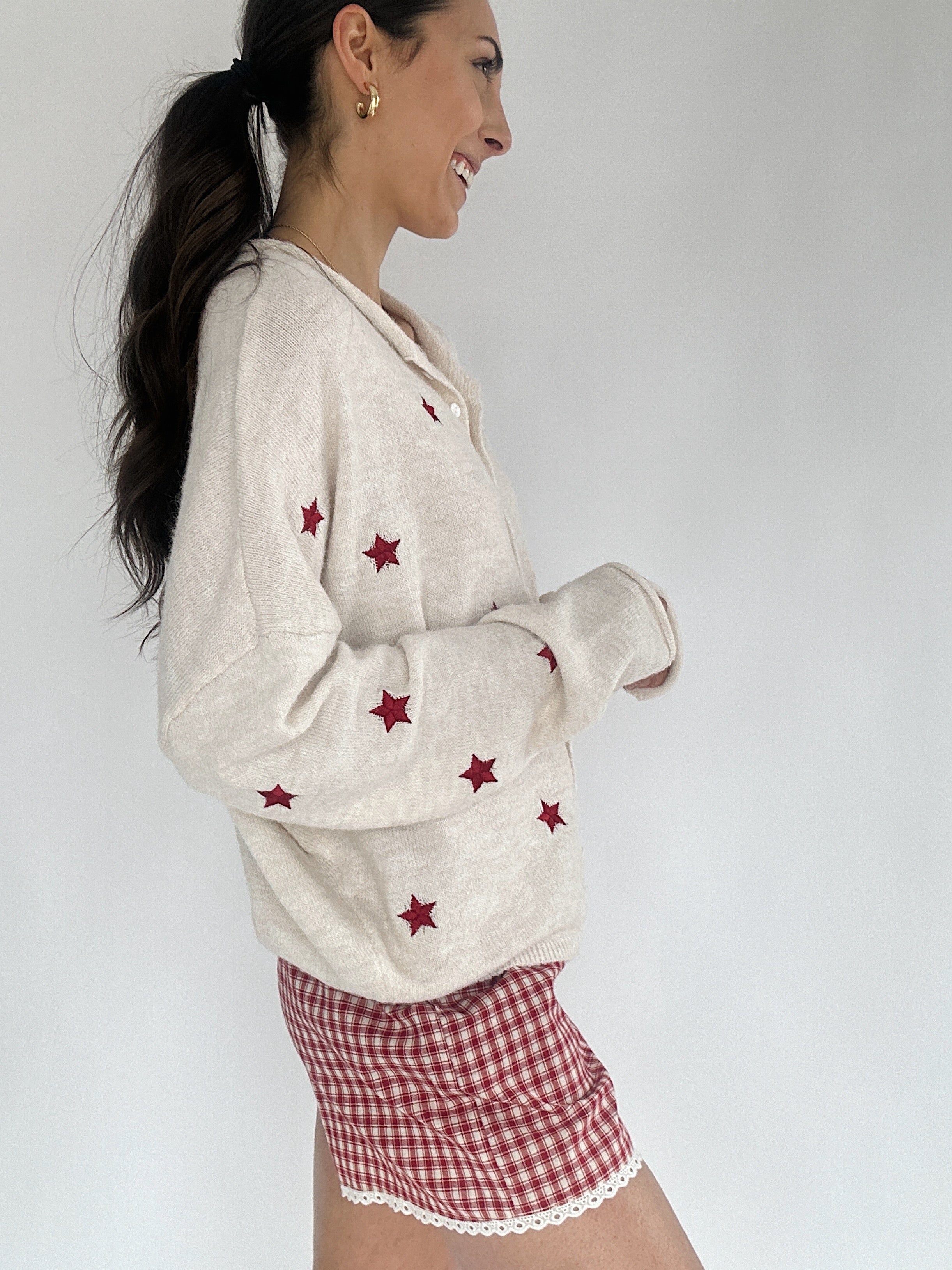 Presley Star Embroidered Cardigan Side