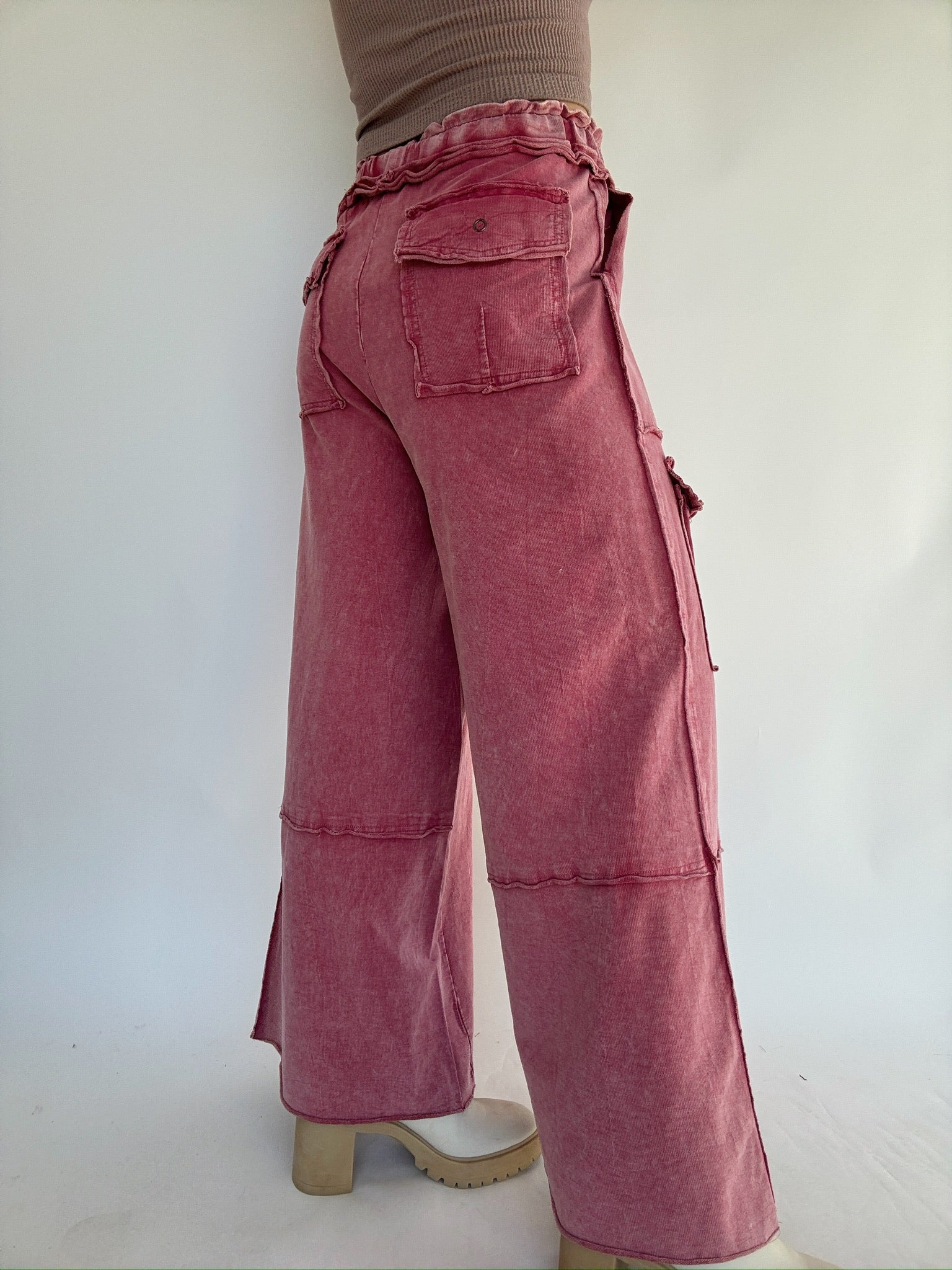 Road Trip Wide Leg Pants Cherry Blossom Back