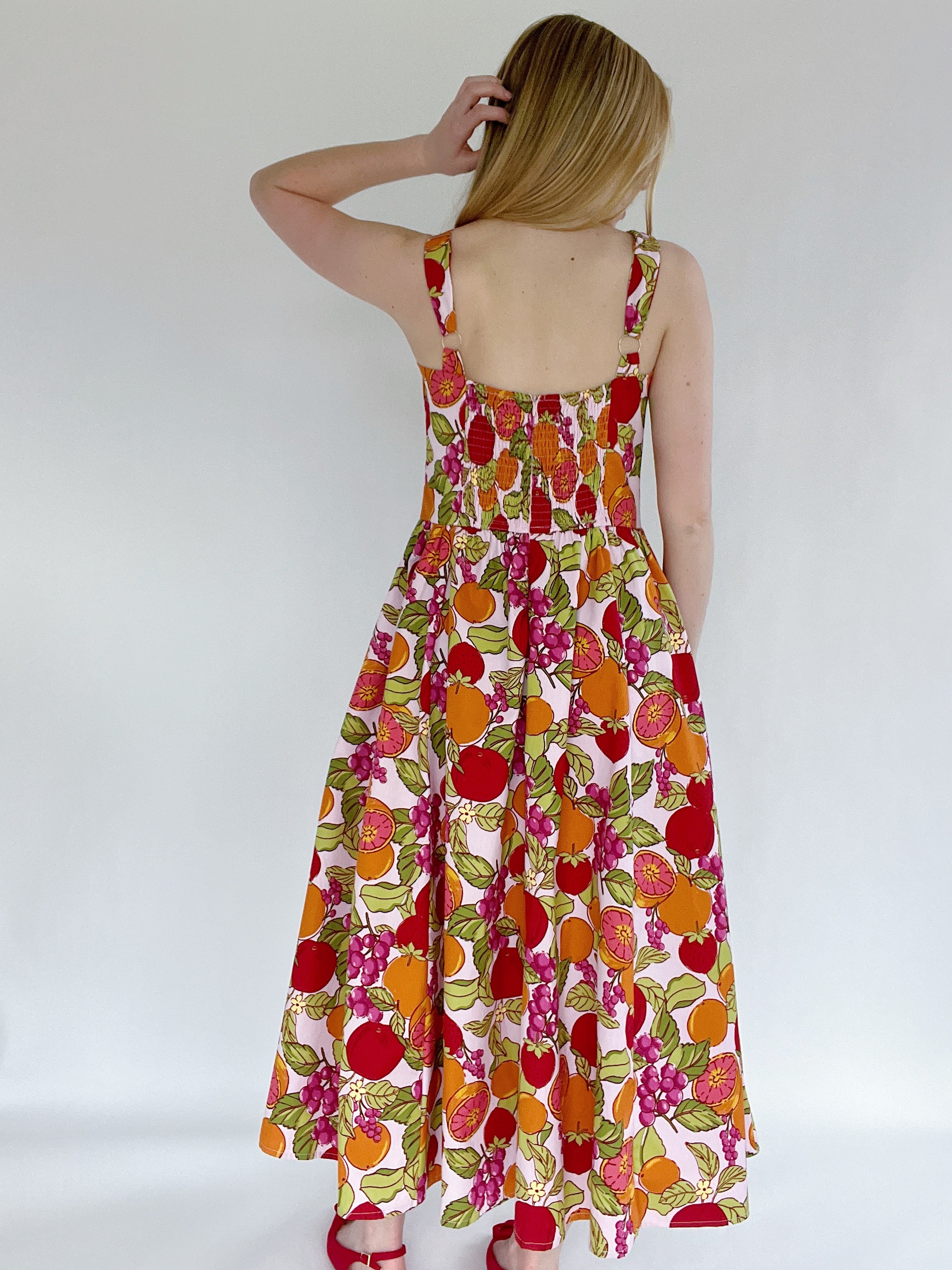 Sangria Sunset Midi Dress Back