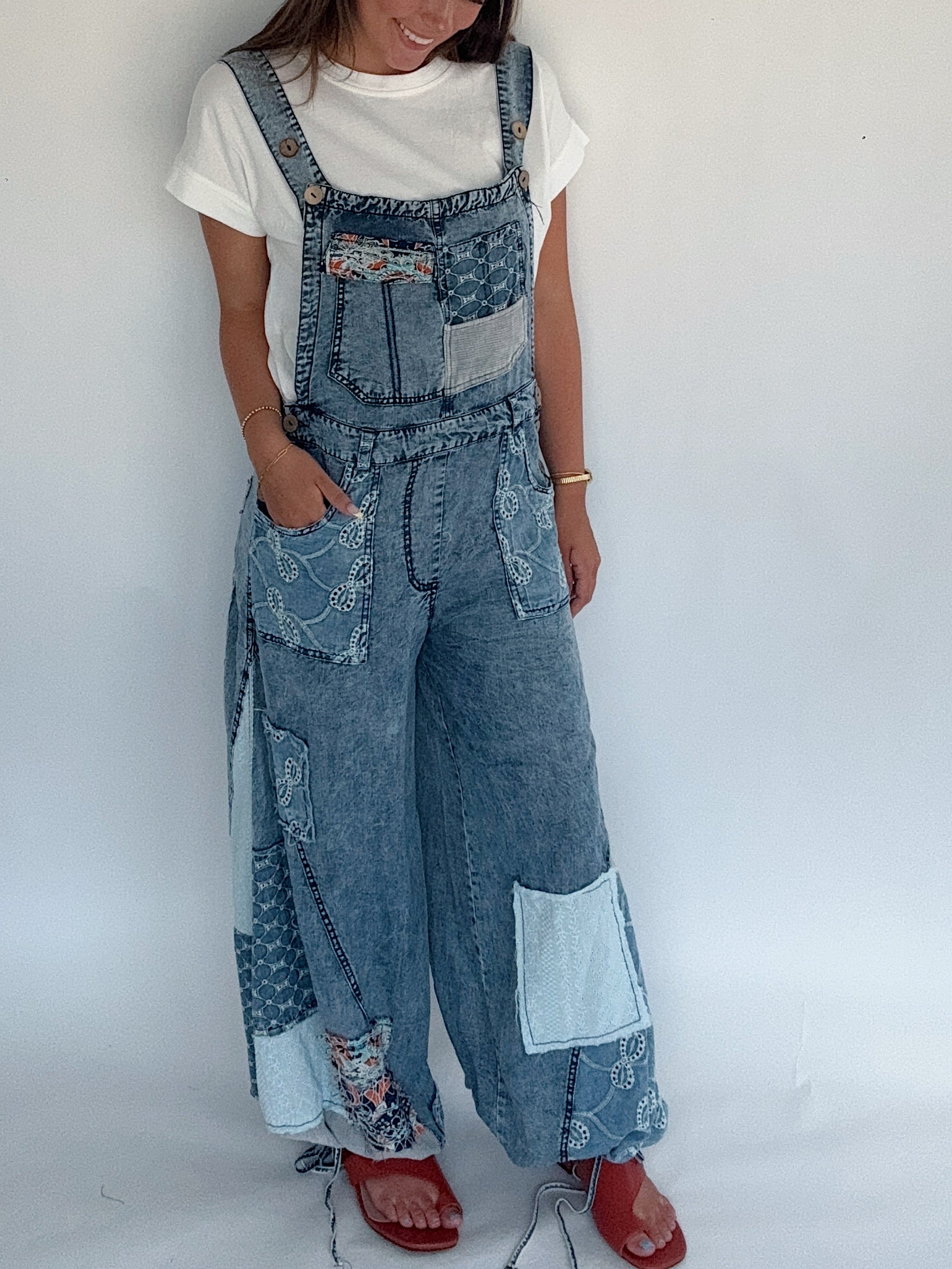 Say You Will Denim Overalls Front