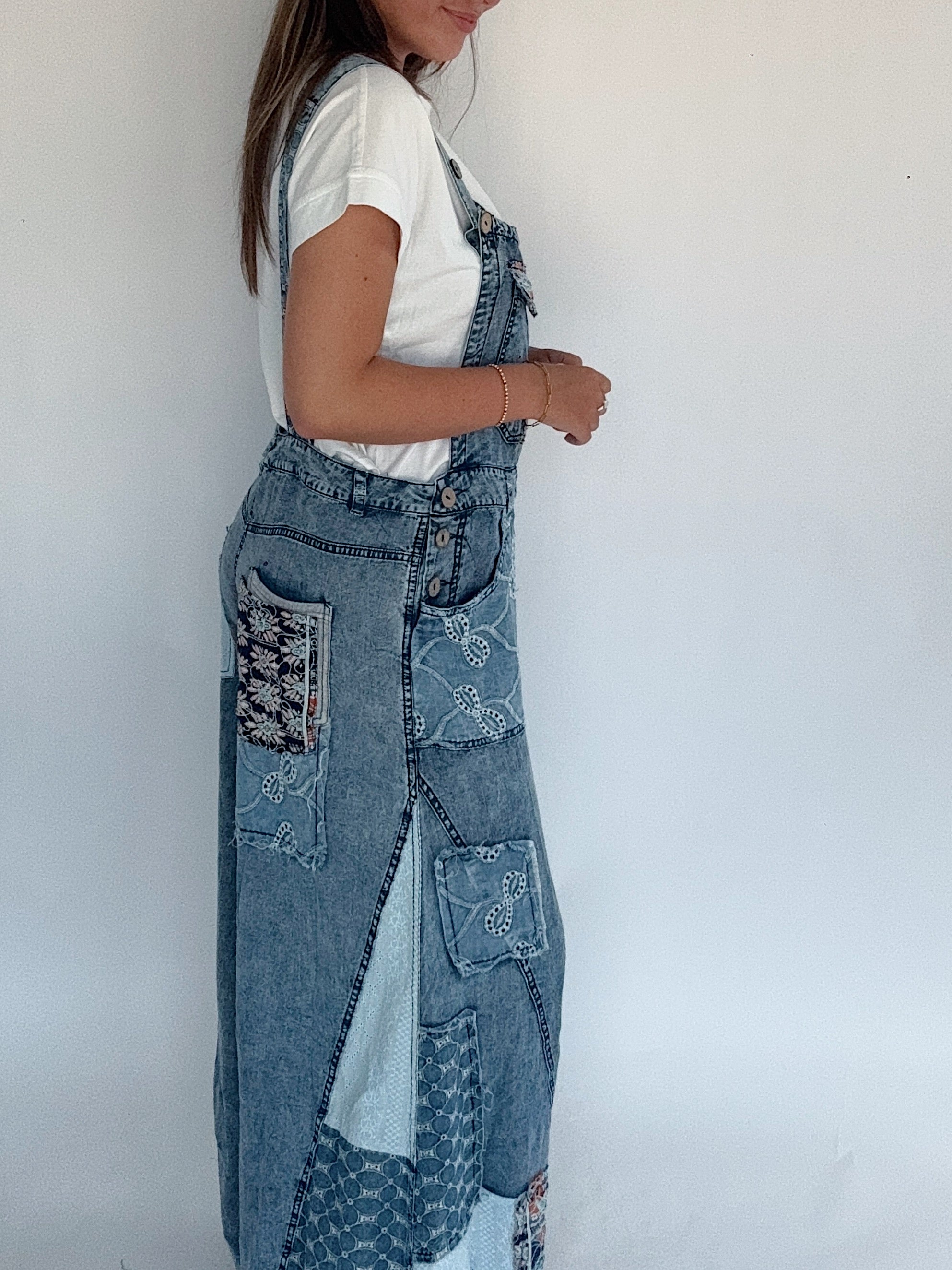 Say You Will Denim Overalls Side