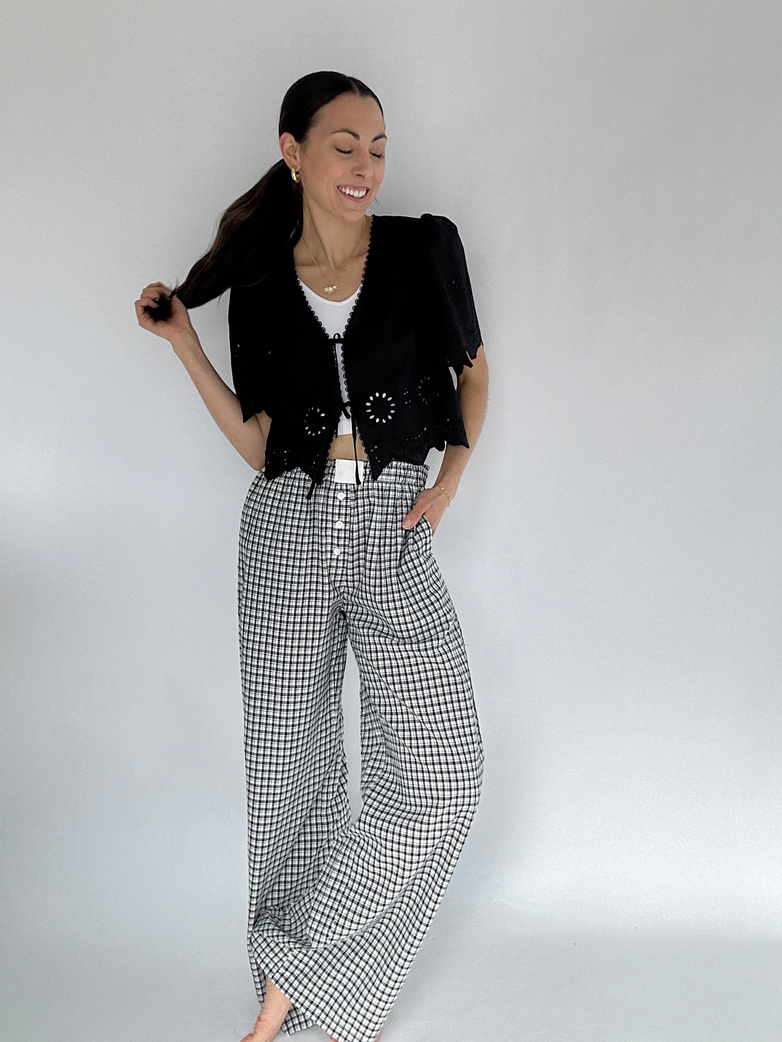 So Into You Tie Front Top With Boxer Pants