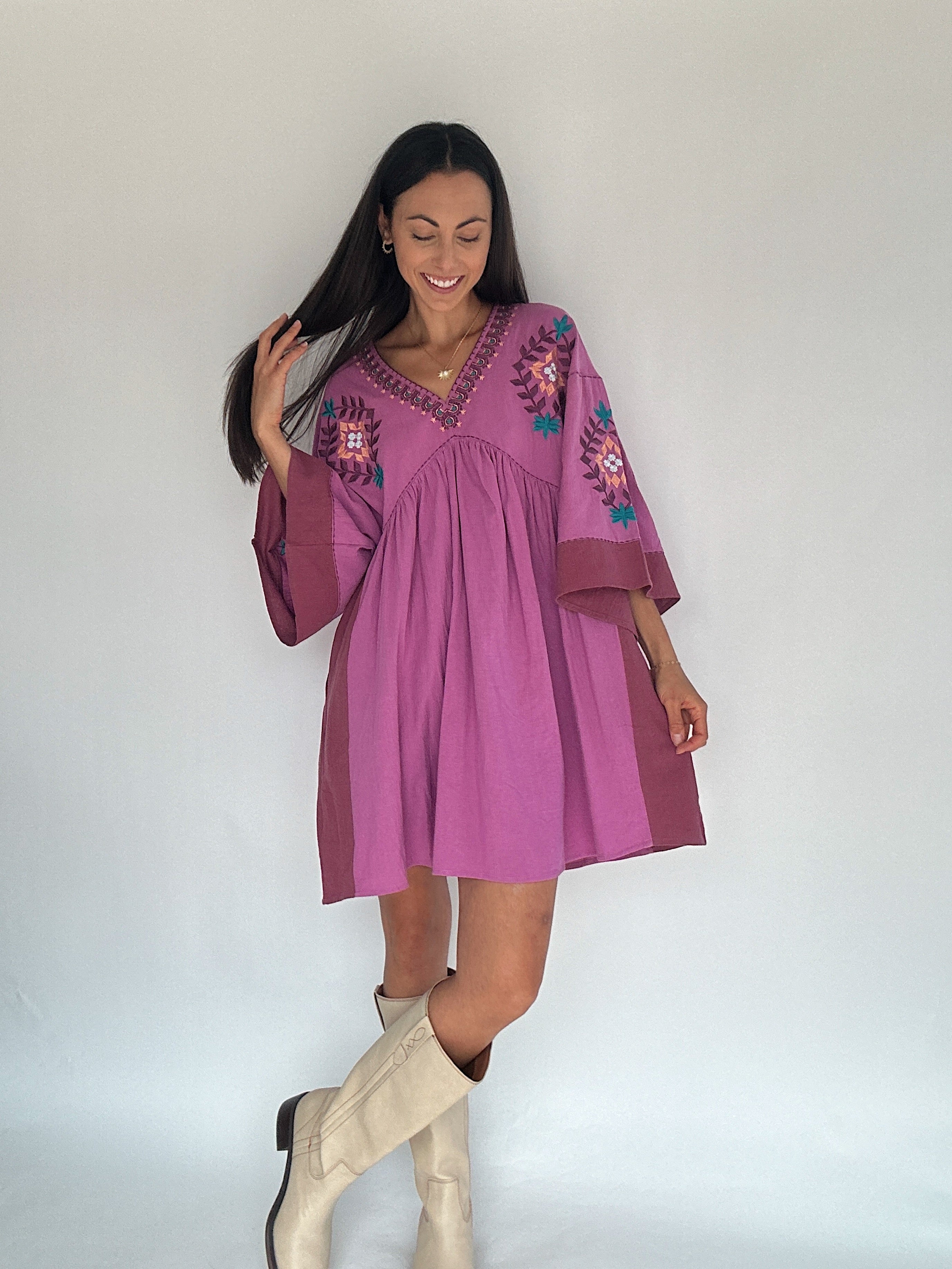 Some Place Far Mini Dress Orchid