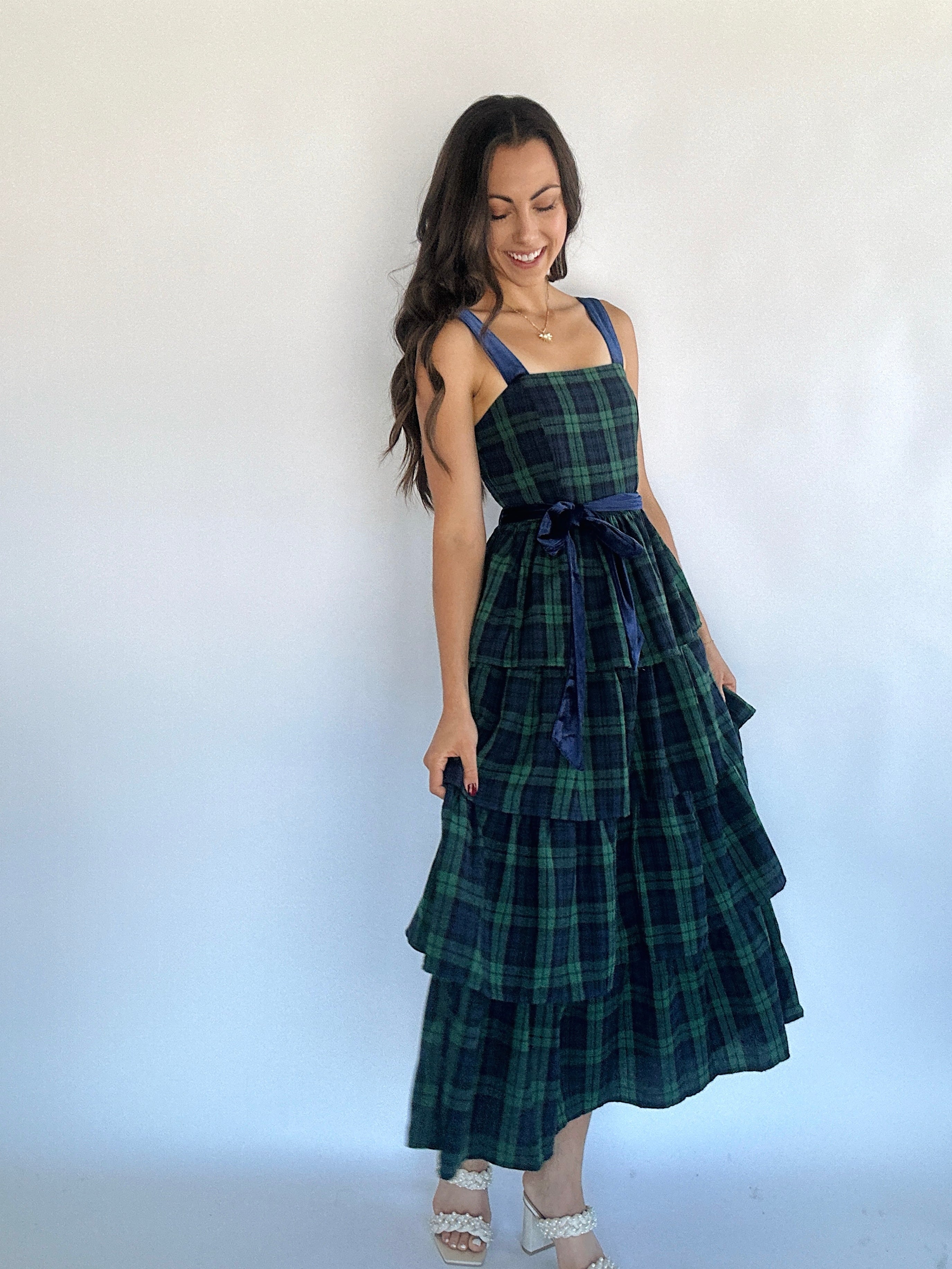 Still The One Plaid Maxi Dress Side