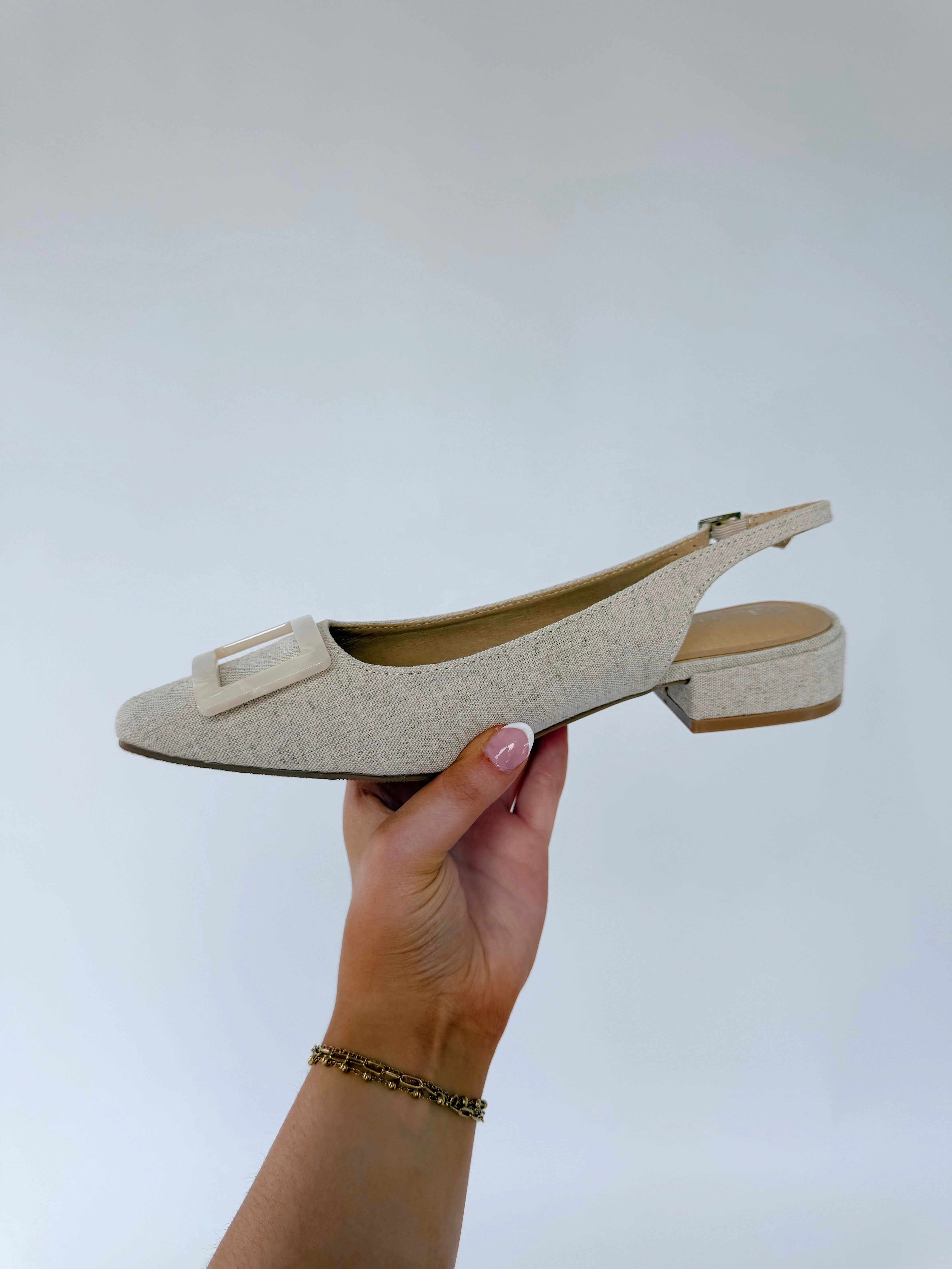 Sweetie Slingback Linen Side