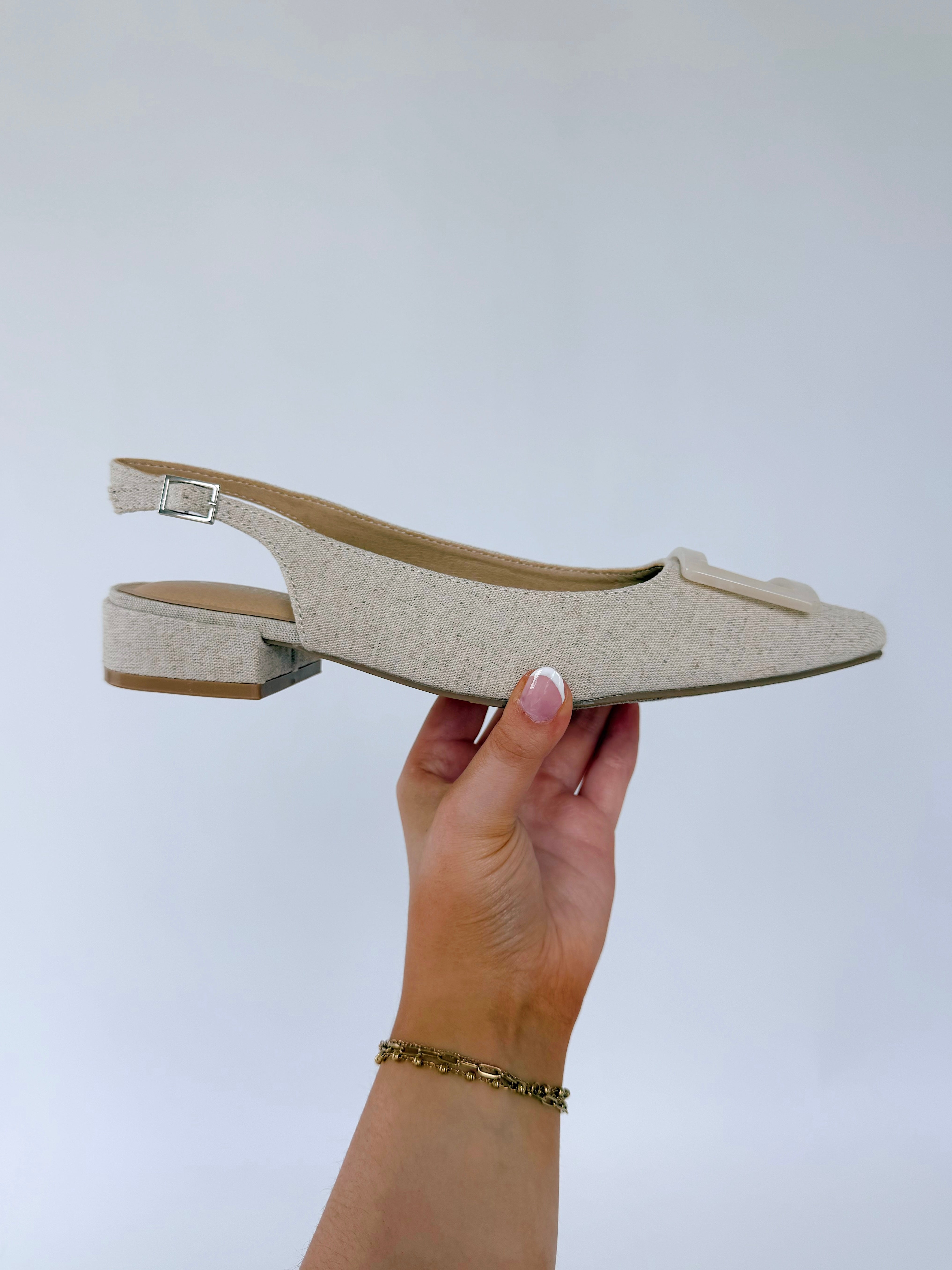 Sweetie Slingback Linen Side