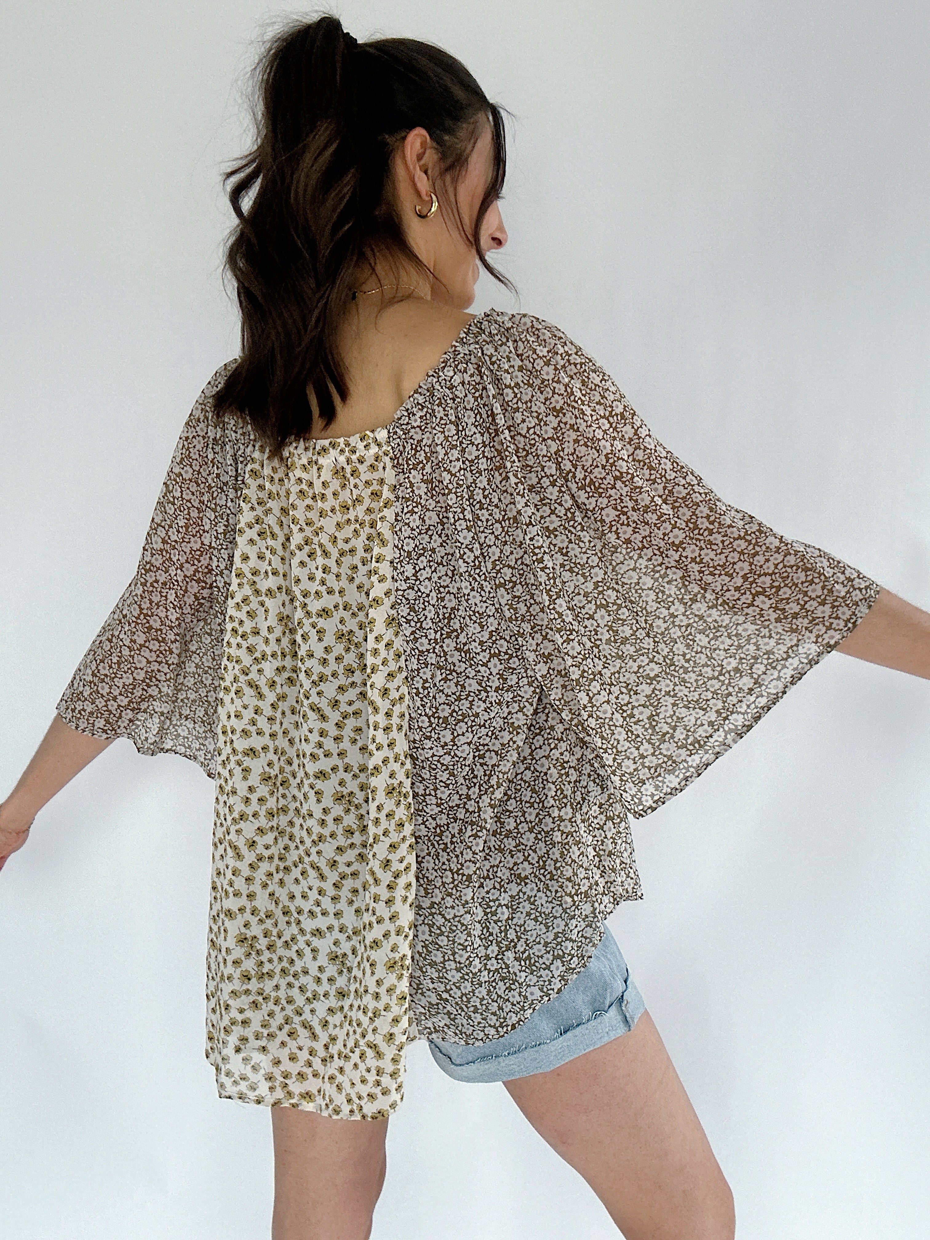 Sylvie Mixed Floral Top Back