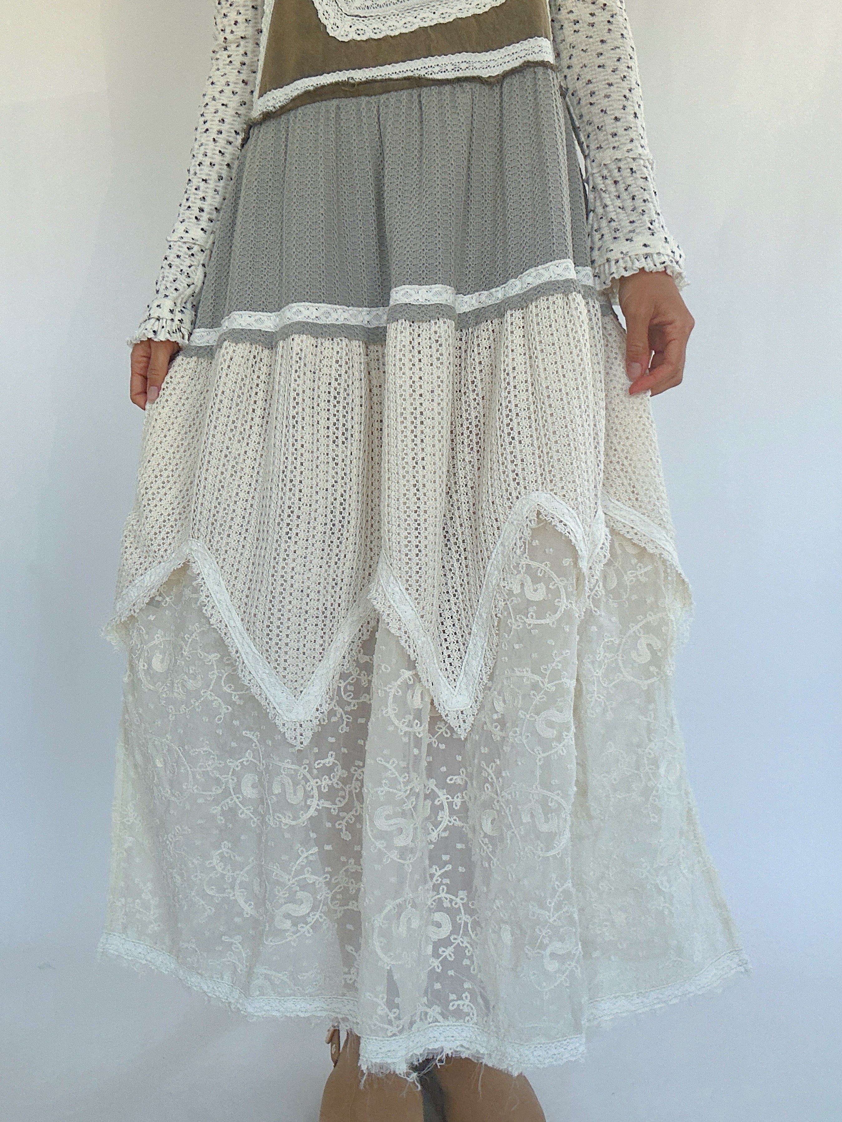 Talk It Up Overall Dress Olive Grey Skirt