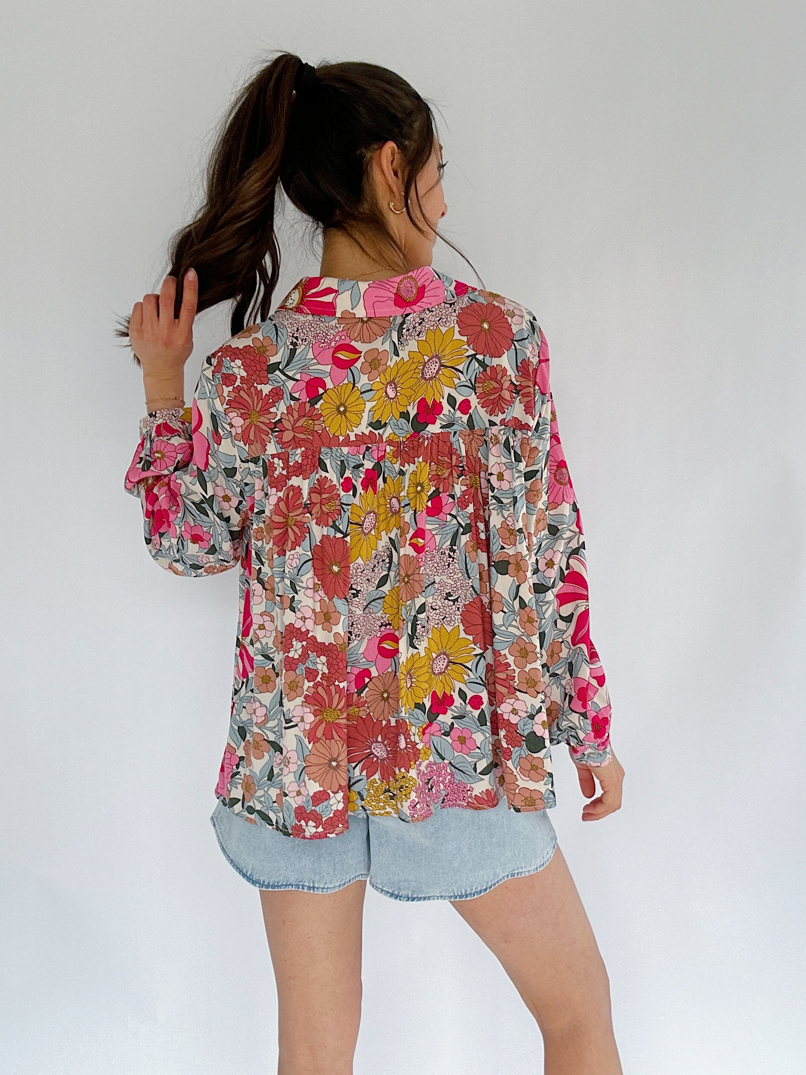 Tayler Floral Printed Top Back