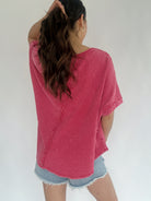 Torie Thermal Knit Top Red Back