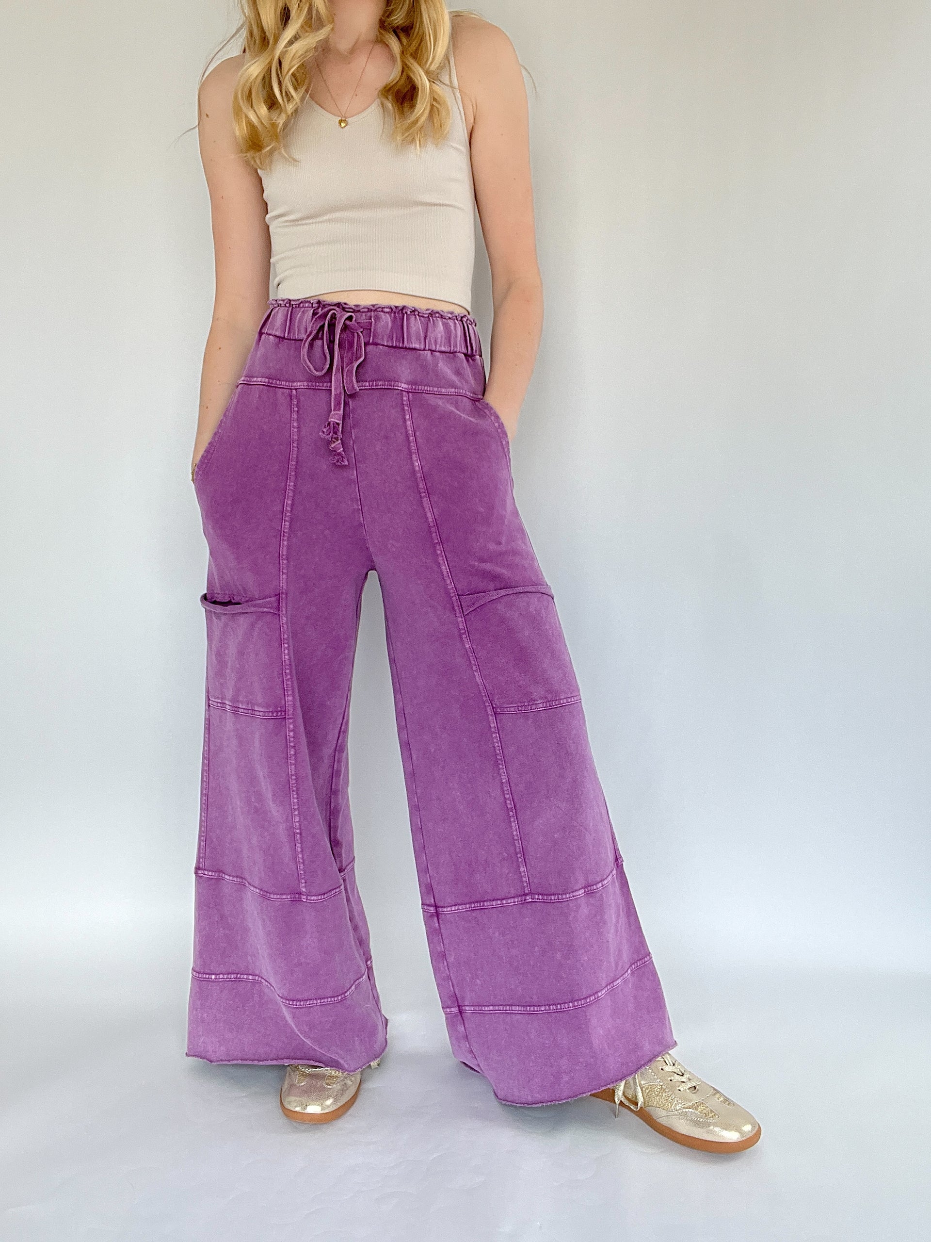 Traveller Wide Leg Pants - Grape – Blue Magnolia display picture 1