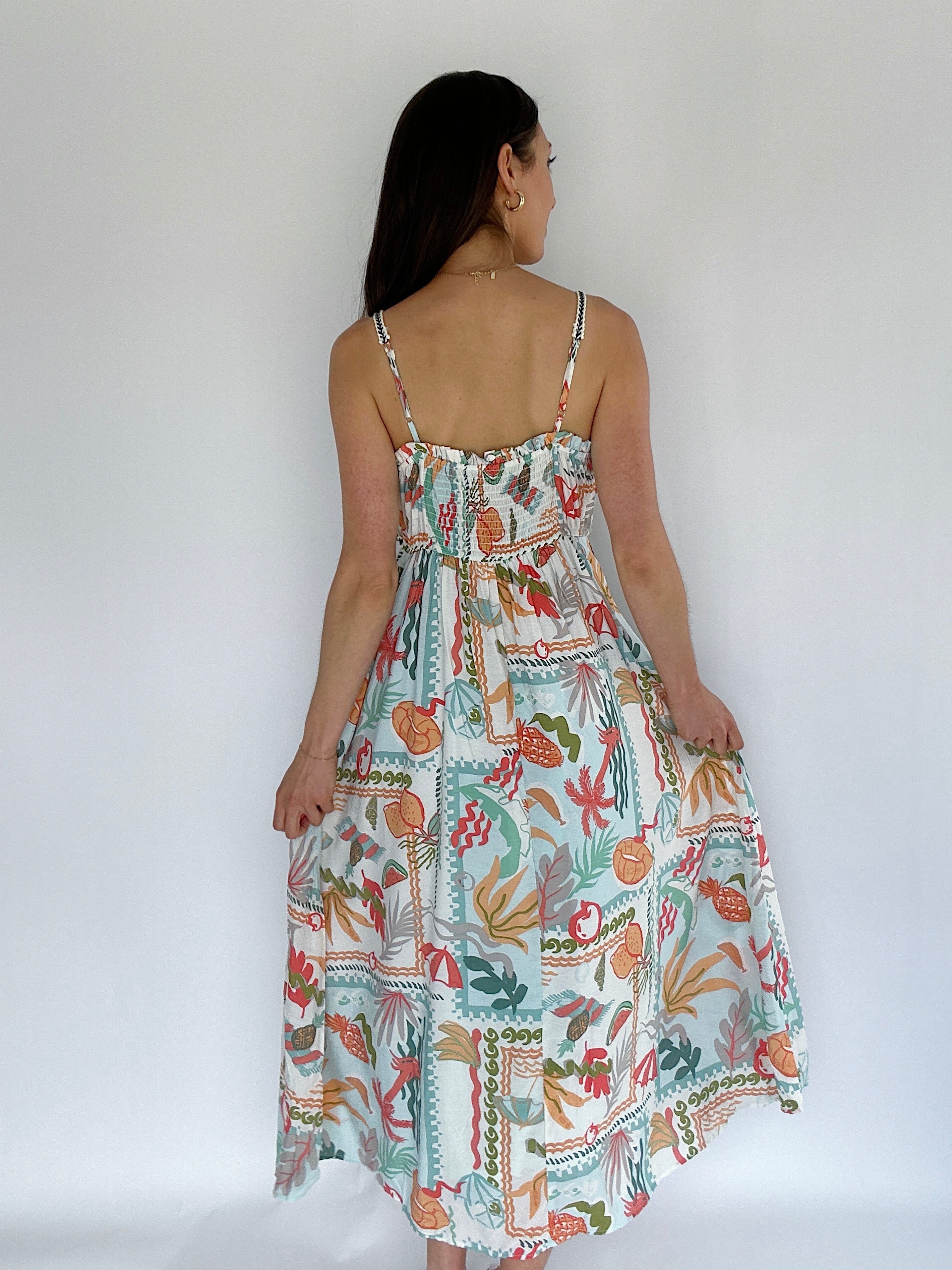 Tropic Days Midi Dress Back