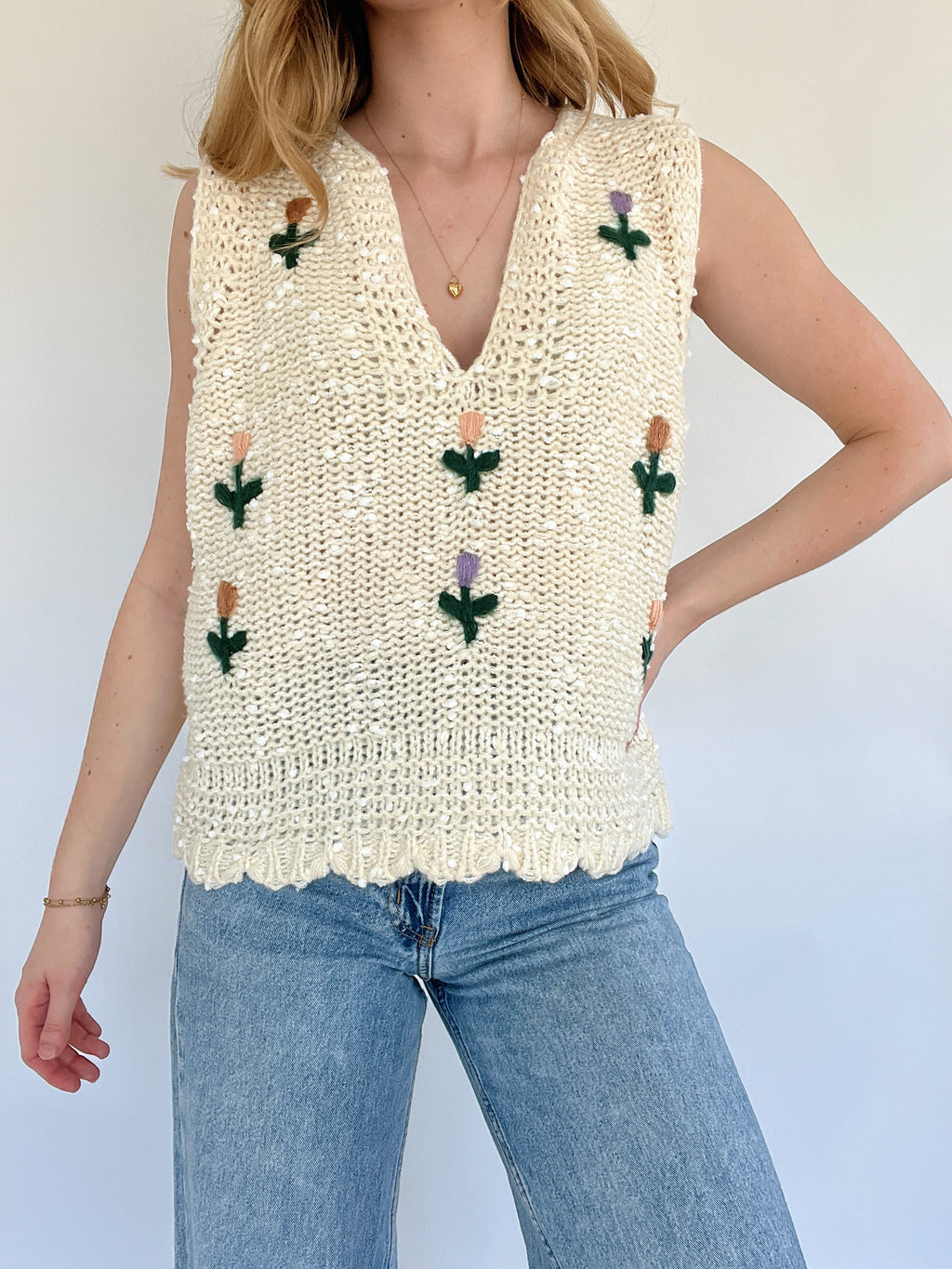 Tupelo Flower Knit Tank