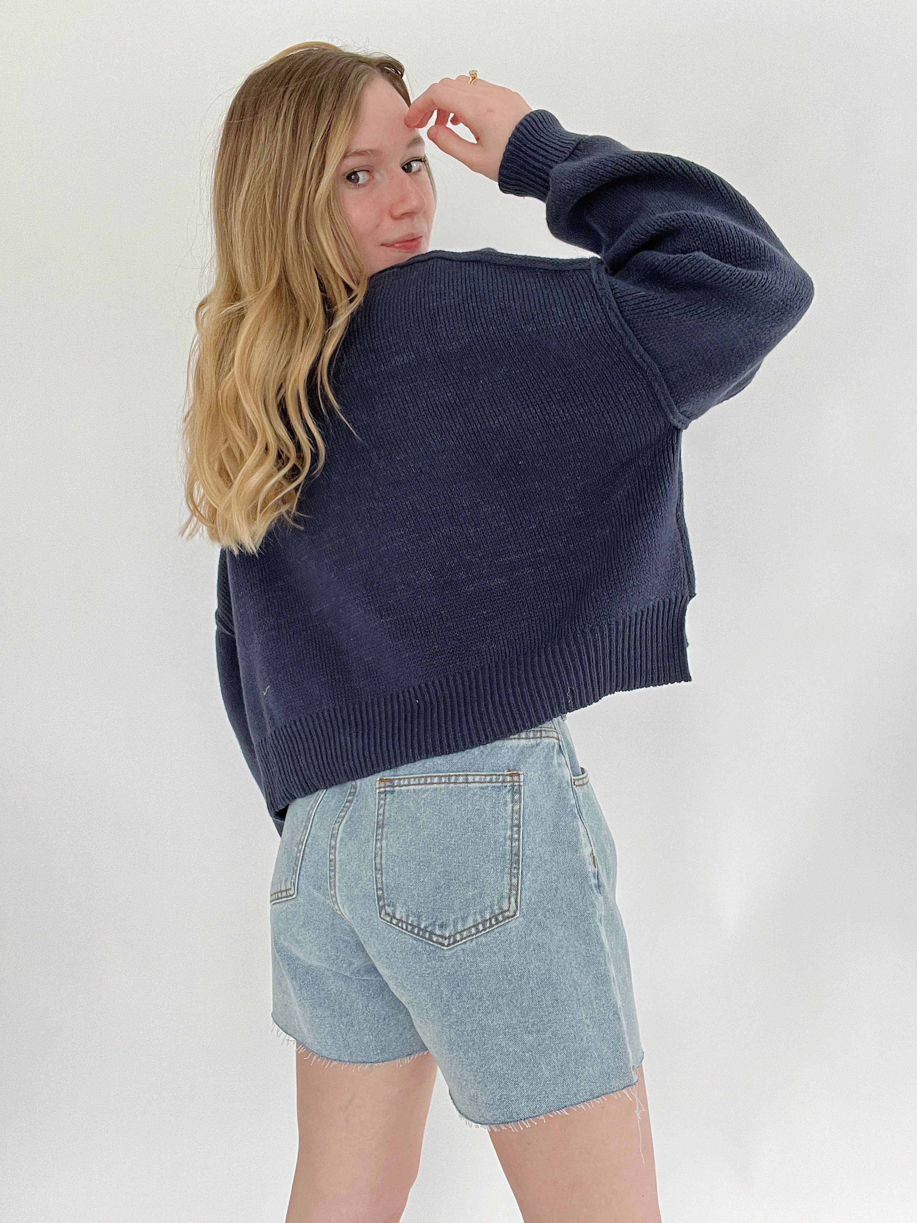 USA Cropped Sweater Back