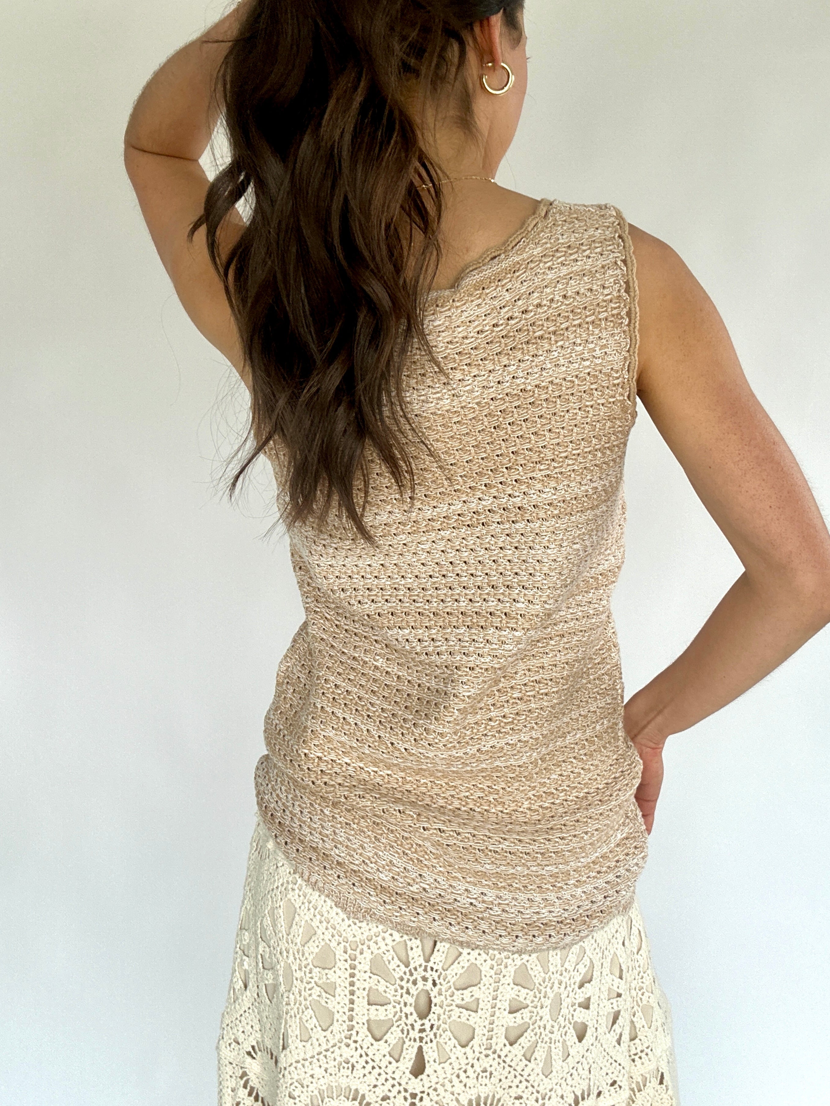 Warm Sand Knit Tank Back