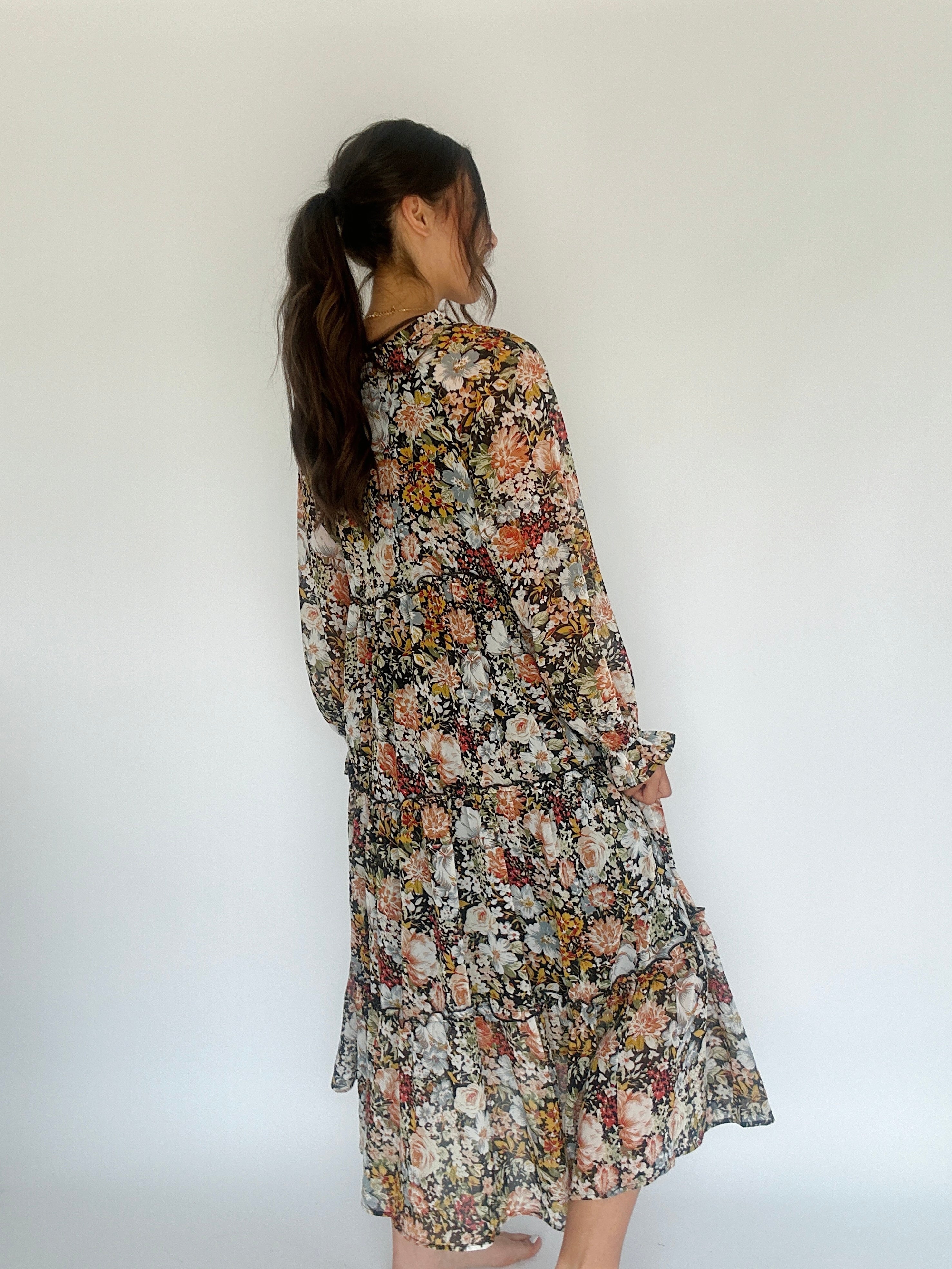 Whispering Meadow Midi Dress Back
