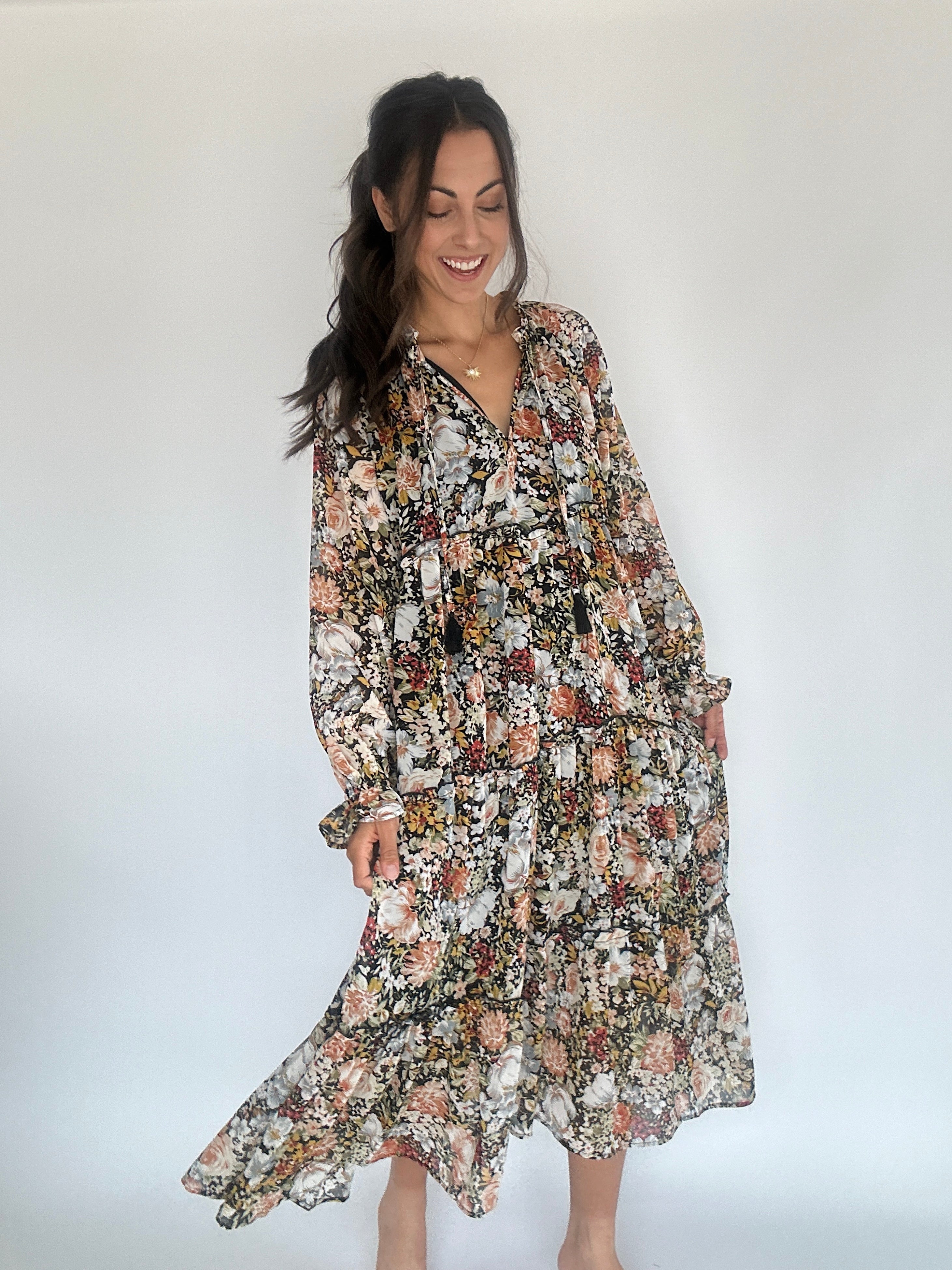 Whispering Meadow Midi Dress Front