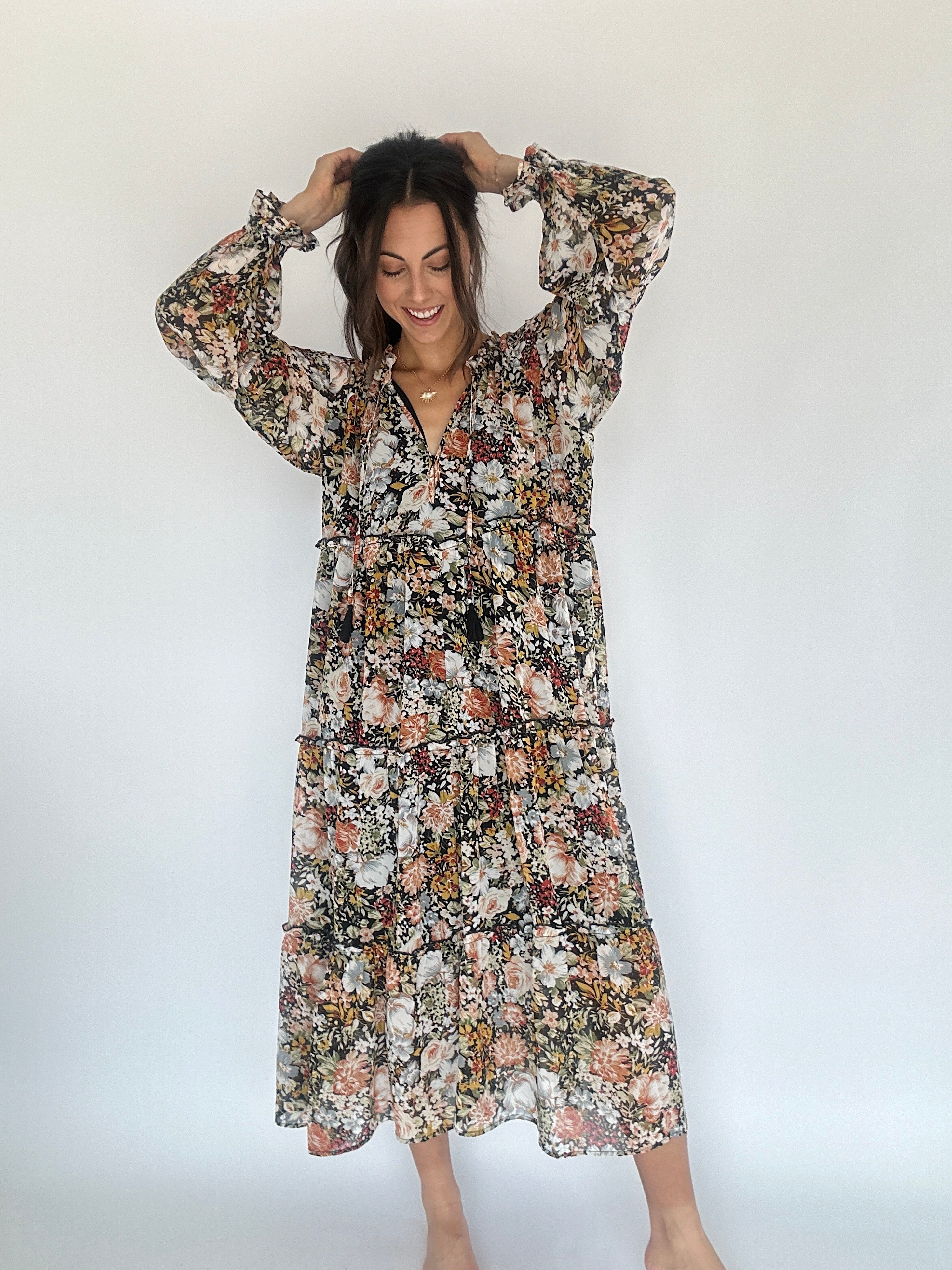 Whispering Meadow Midi Dress Front
