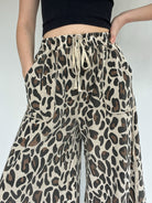 Wild Dream Leopard Wide Leg Pants Mushroom Top