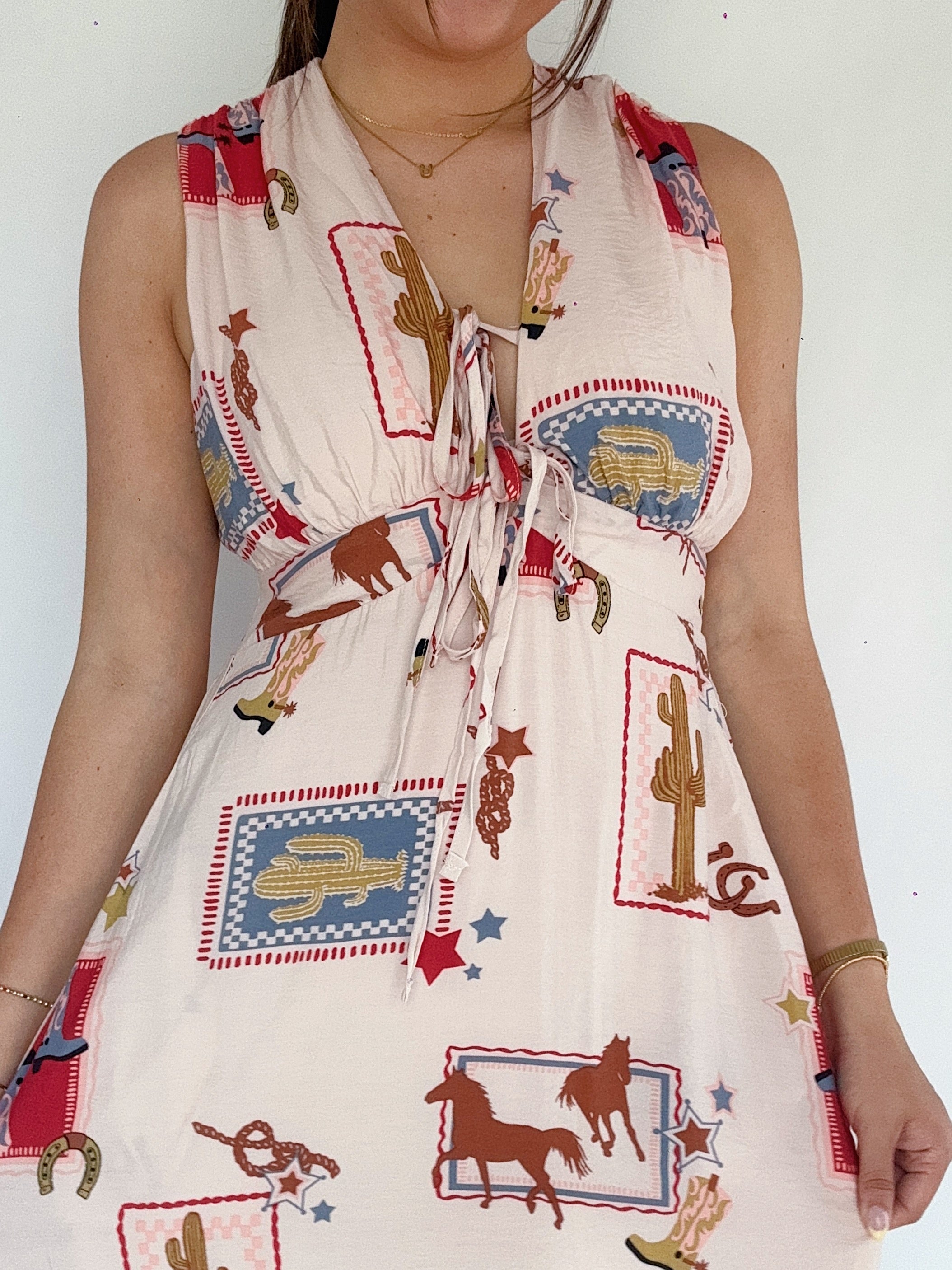 Wild West Maxi Dress Top Detail