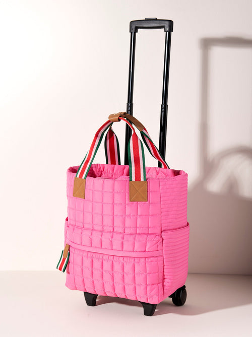 Ezra Quilted Roller Tote - Pink