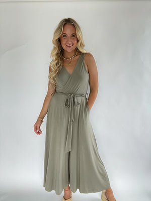 Midnight City Jumpsuit - Olive