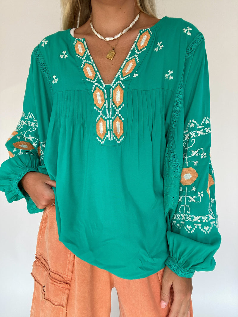 Duet Embroidered Top