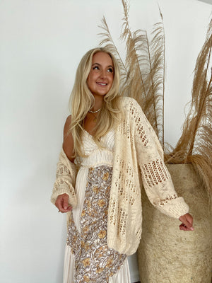 Gives Me Butterflies Cardigan - Cream