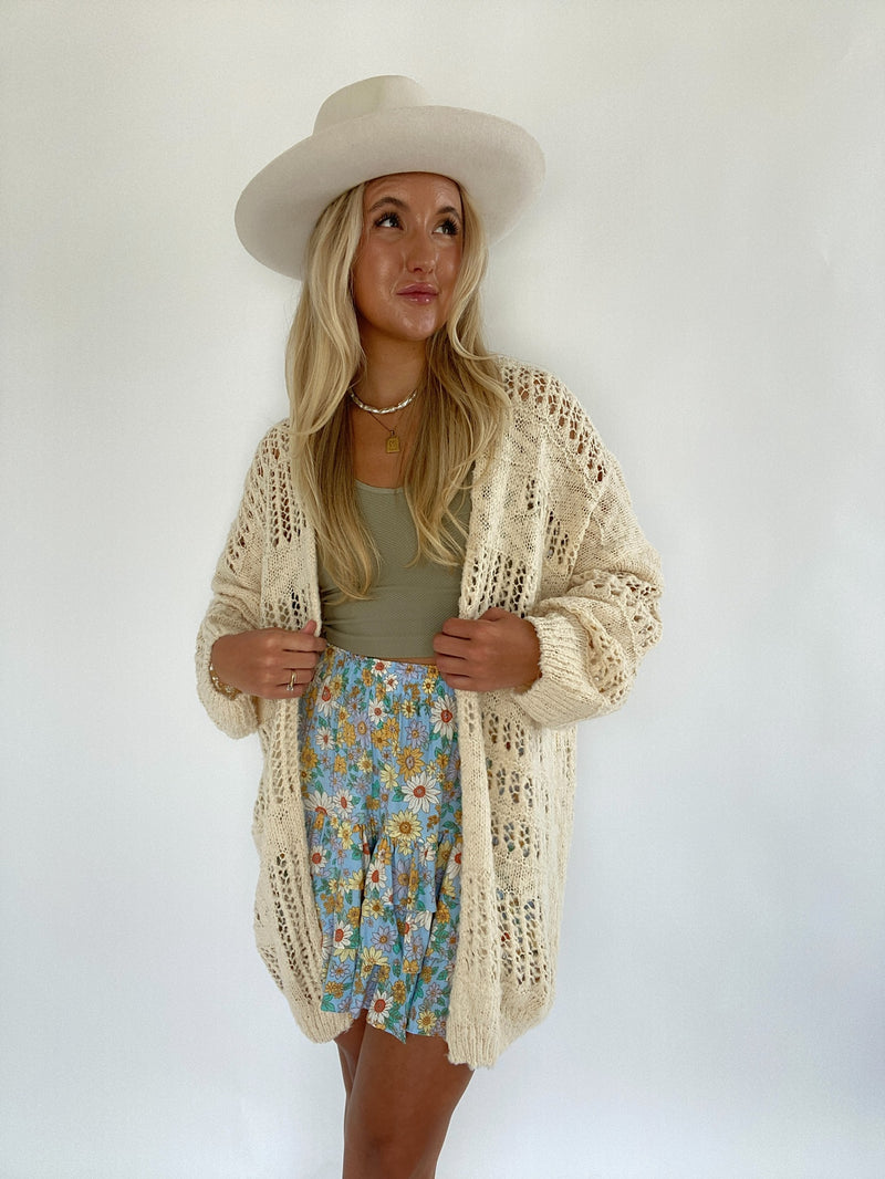 Gives Me Butterflies Cardigan - Cream