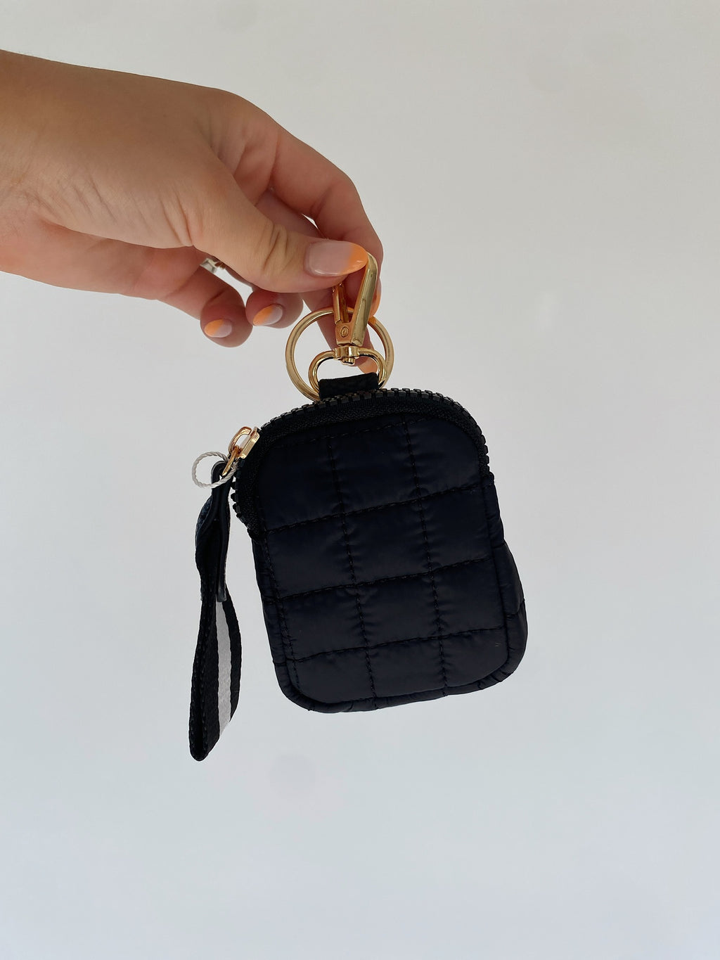 Ezra Quilted Clip On Pouch - Black