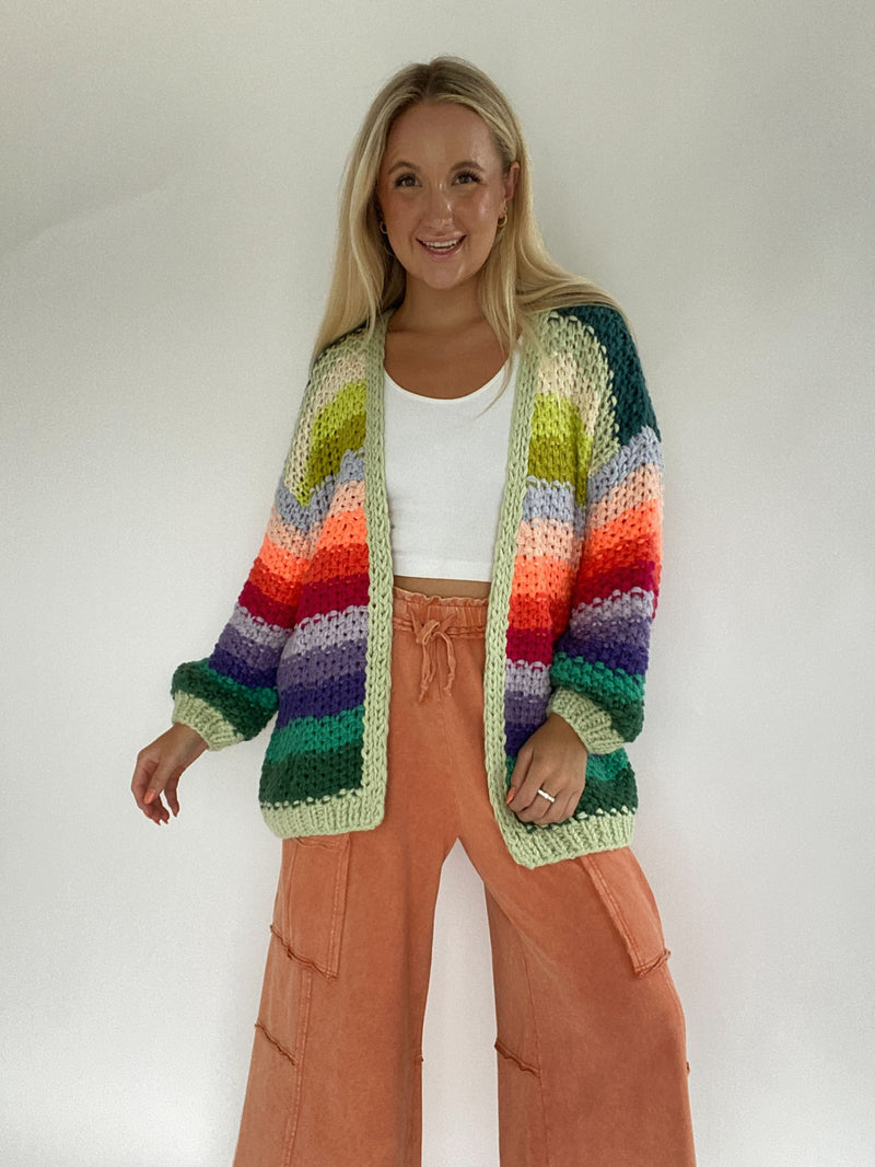Outside The Lines Cardigan - Green