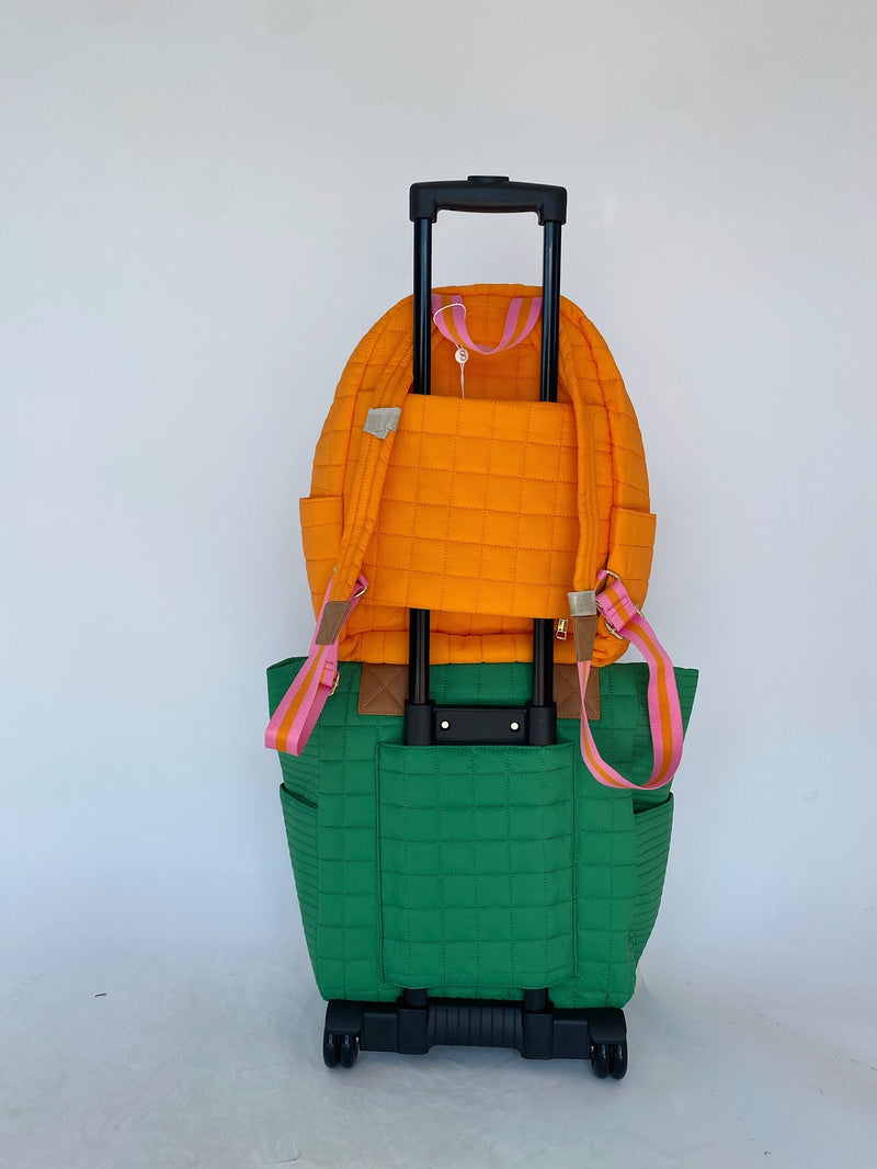Ezra Quilted Backpack - Orange