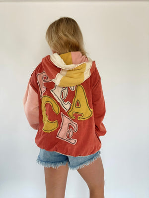 Peace Patchwork Hoodie