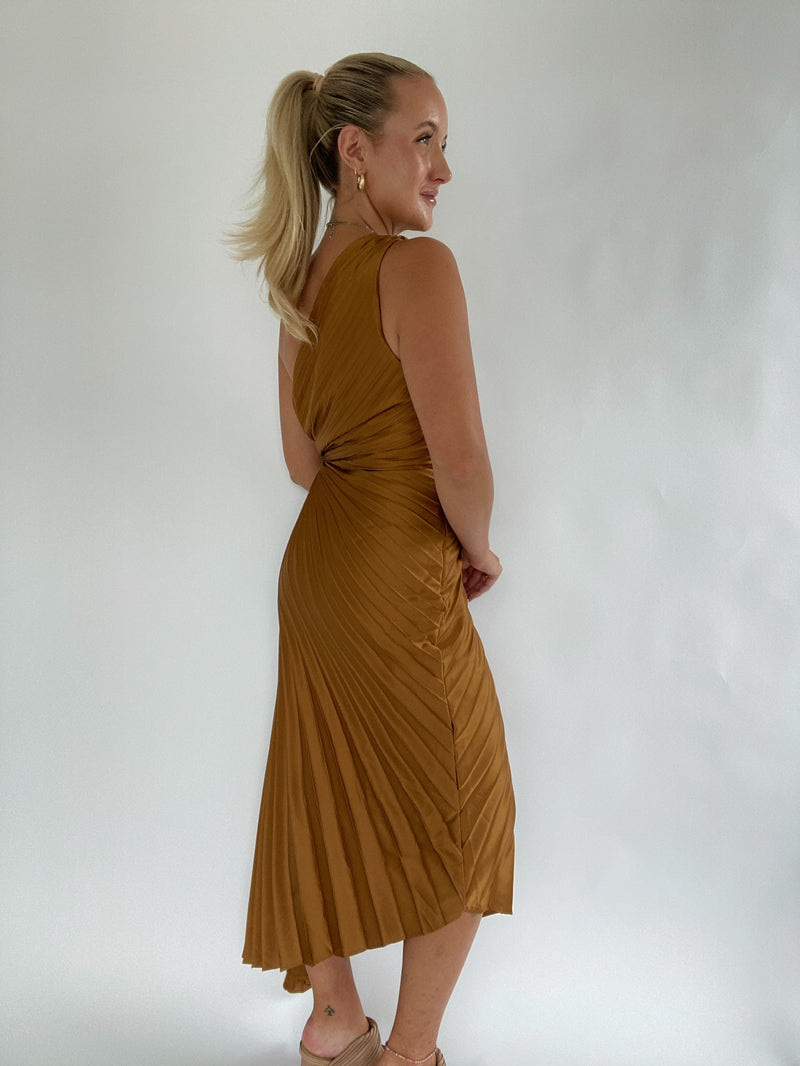 Cora Pleated Maxi Dress - Copper