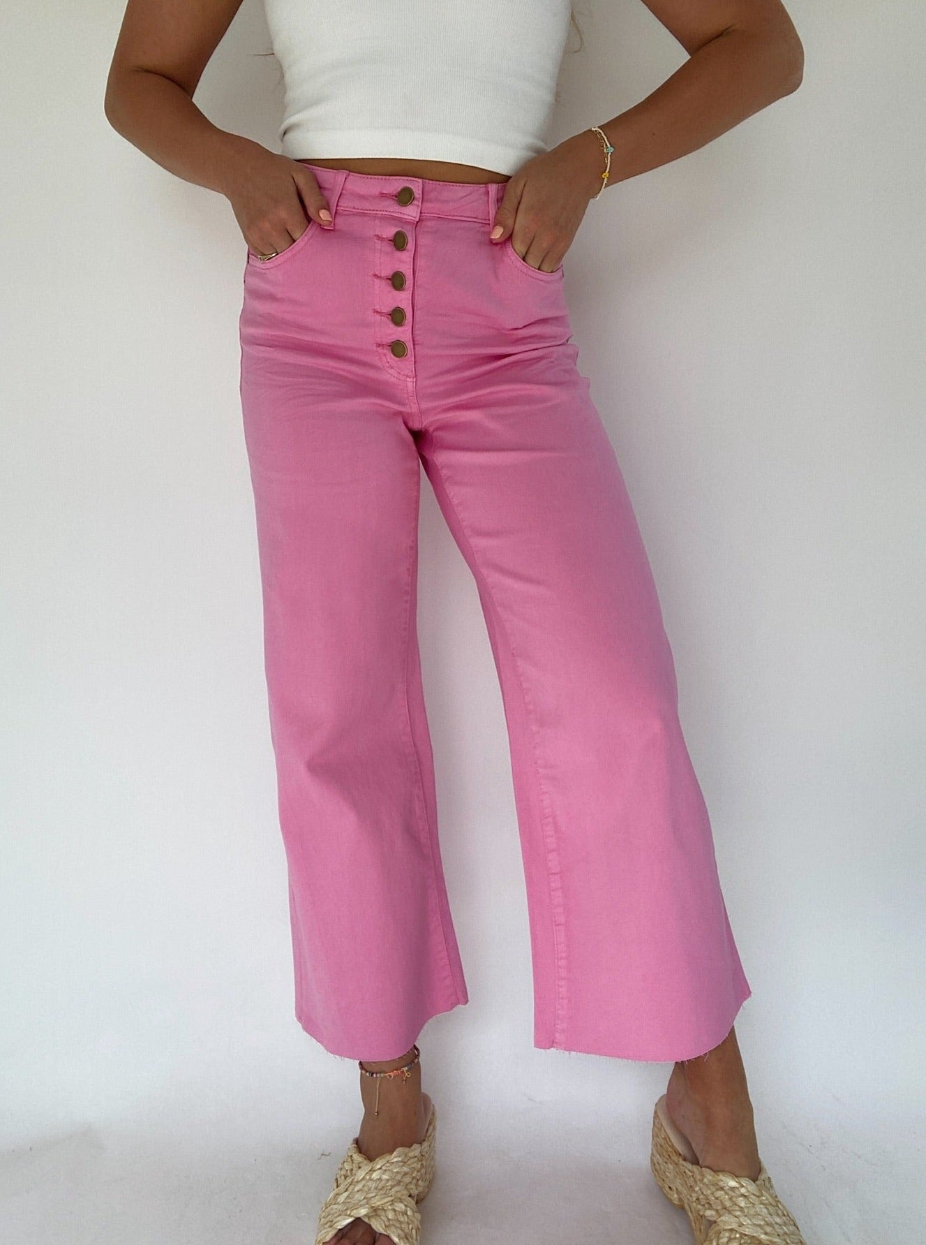 Simonetta elasticated-waistband straight-leg trousers - White