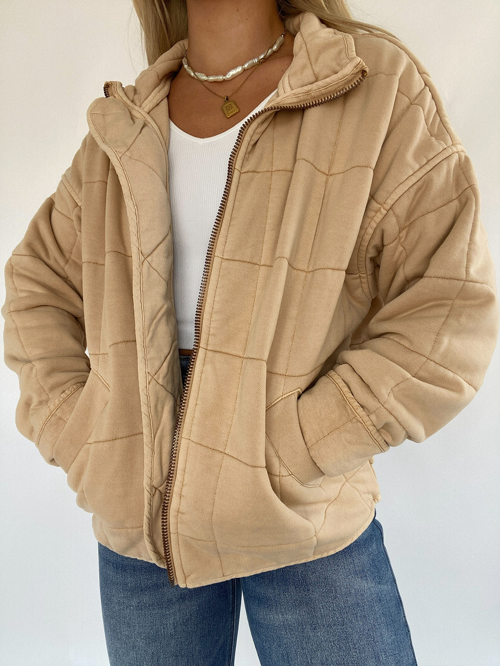 All Good Quilted Jacket - Sand