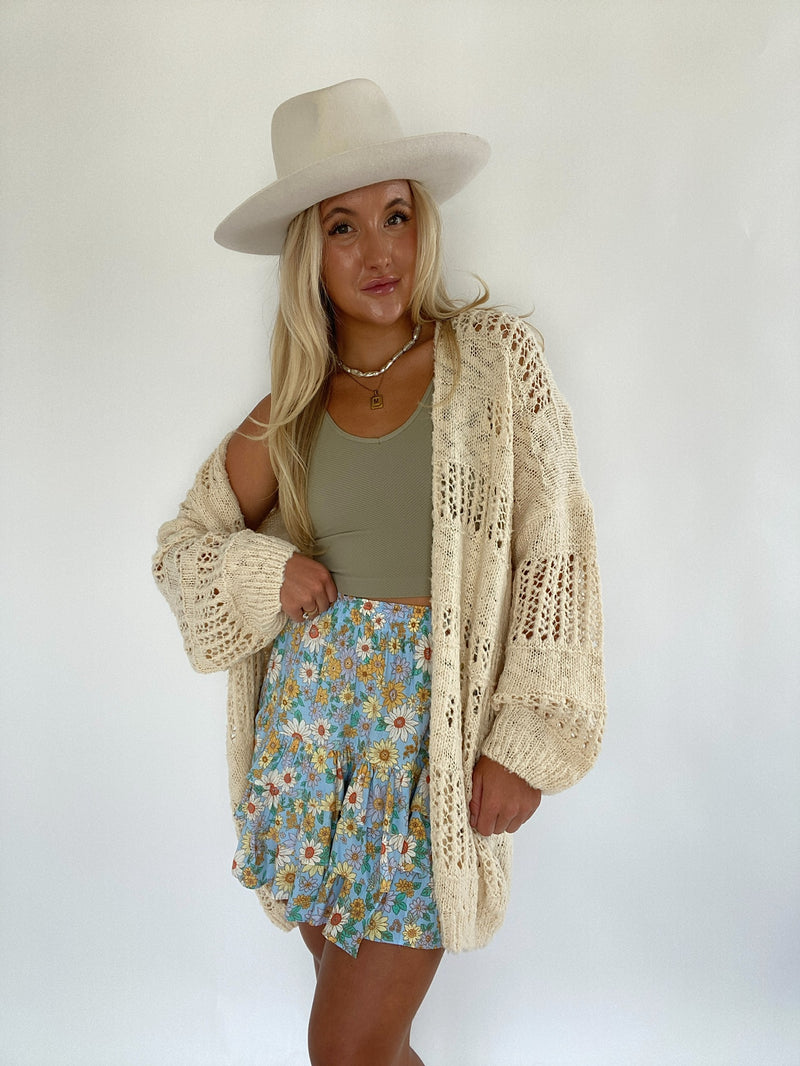 Gives Me Butterflies Cardigan - Cream