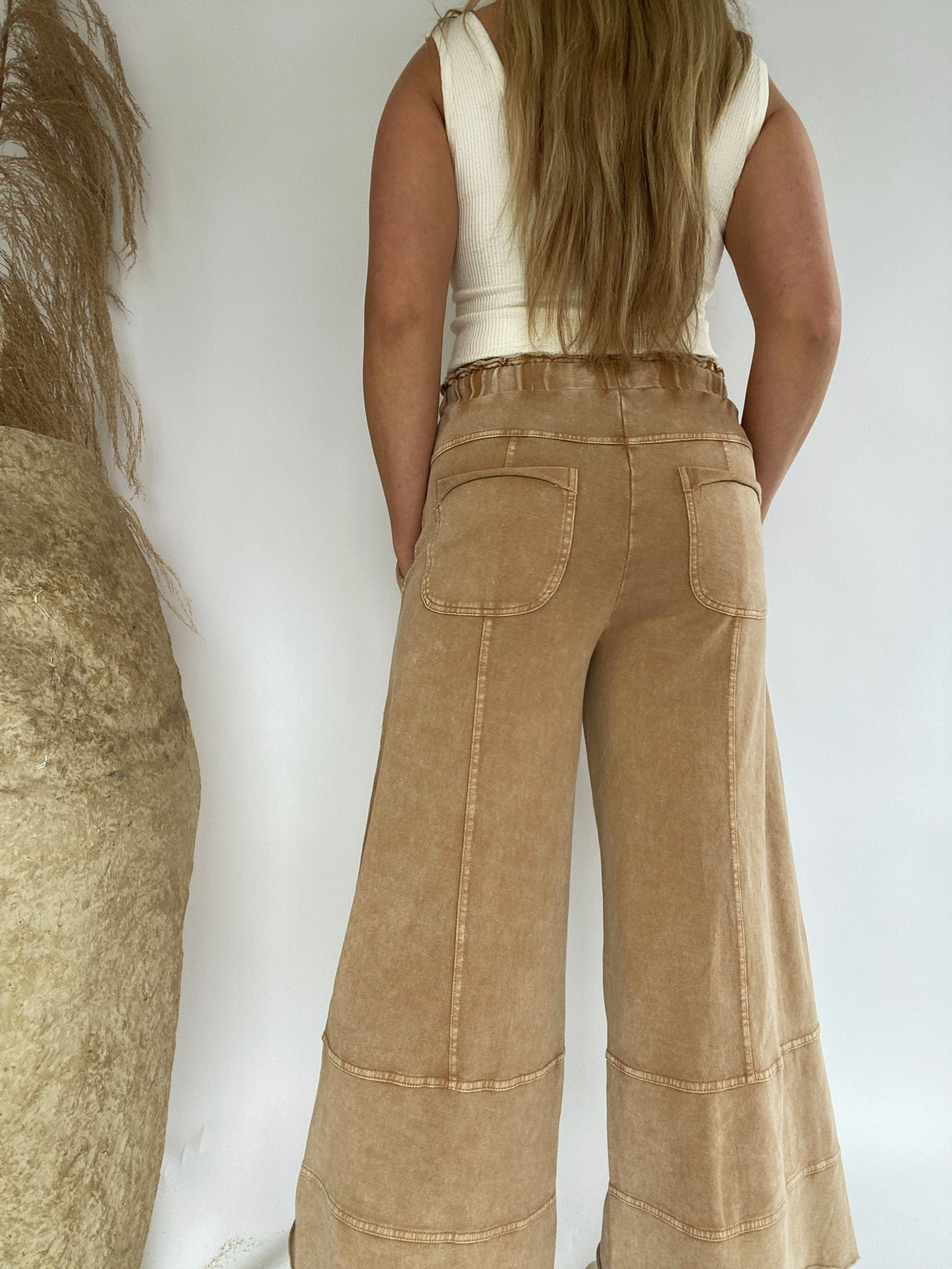 Traveller Wide Leg Pants Camel Back