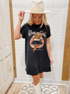 Rock N Roll Never Dies T-Shirt Dress