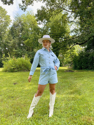 Outlaw Fringe Denim Romper