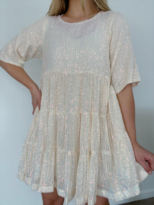 Make Magic Sequin Dress - White